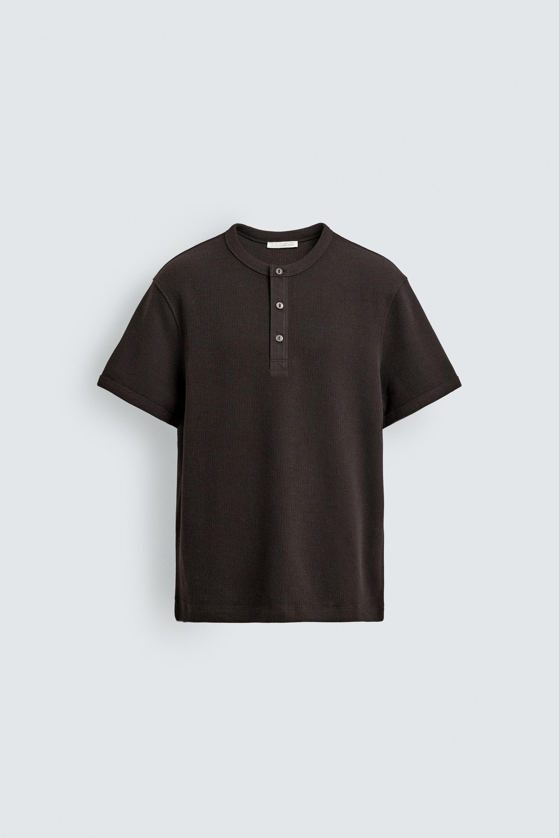 TEXTURED HENLEY SHIRT by ZARA
