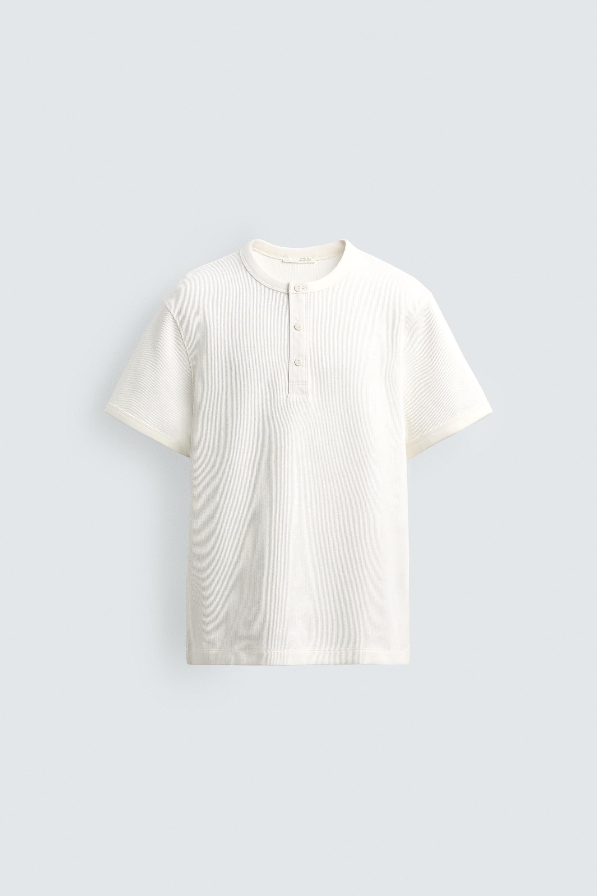 TEXTURED HENLEY SHIRT by ZARA