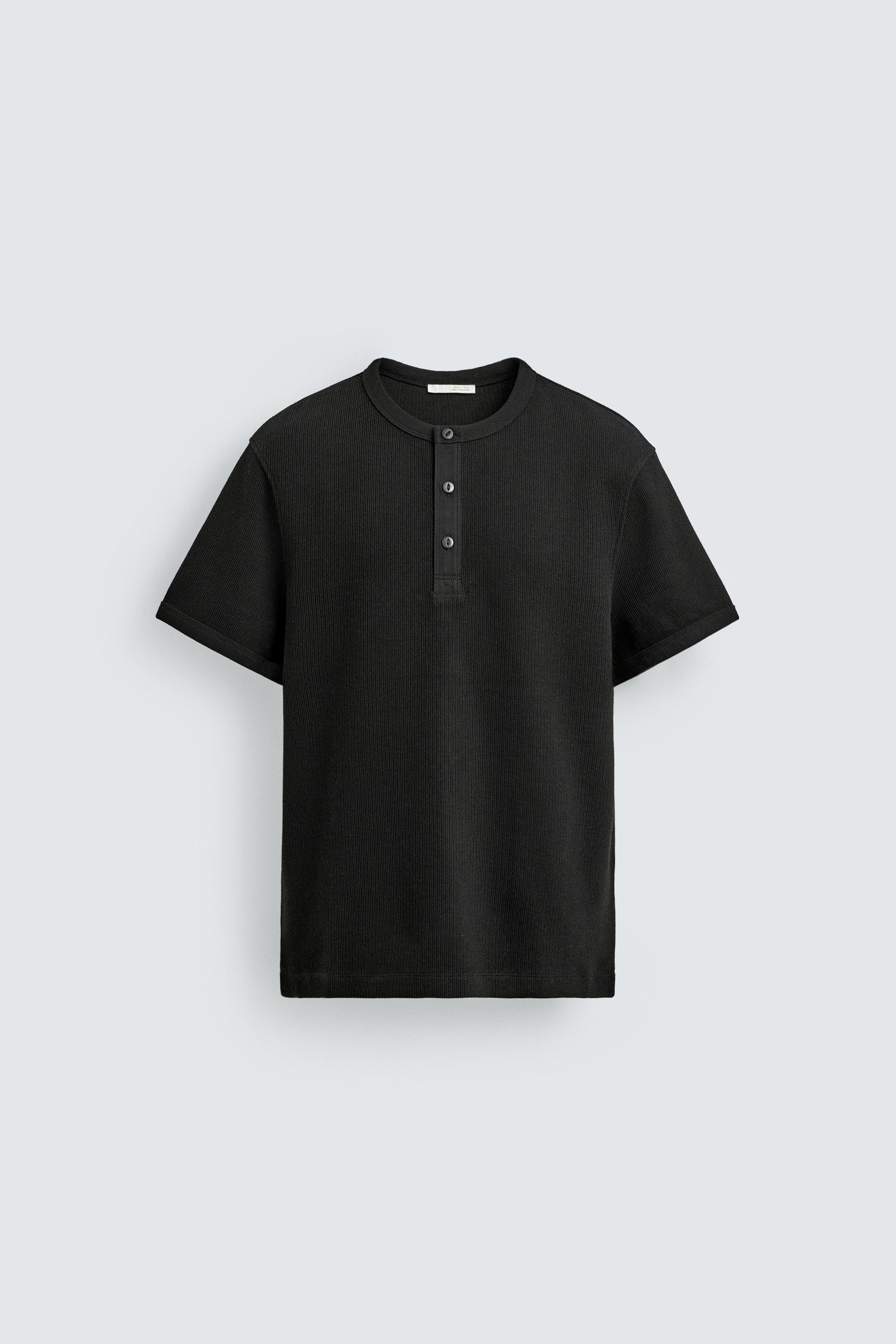 TEXTURED HENLEY SHIRT by ZARA