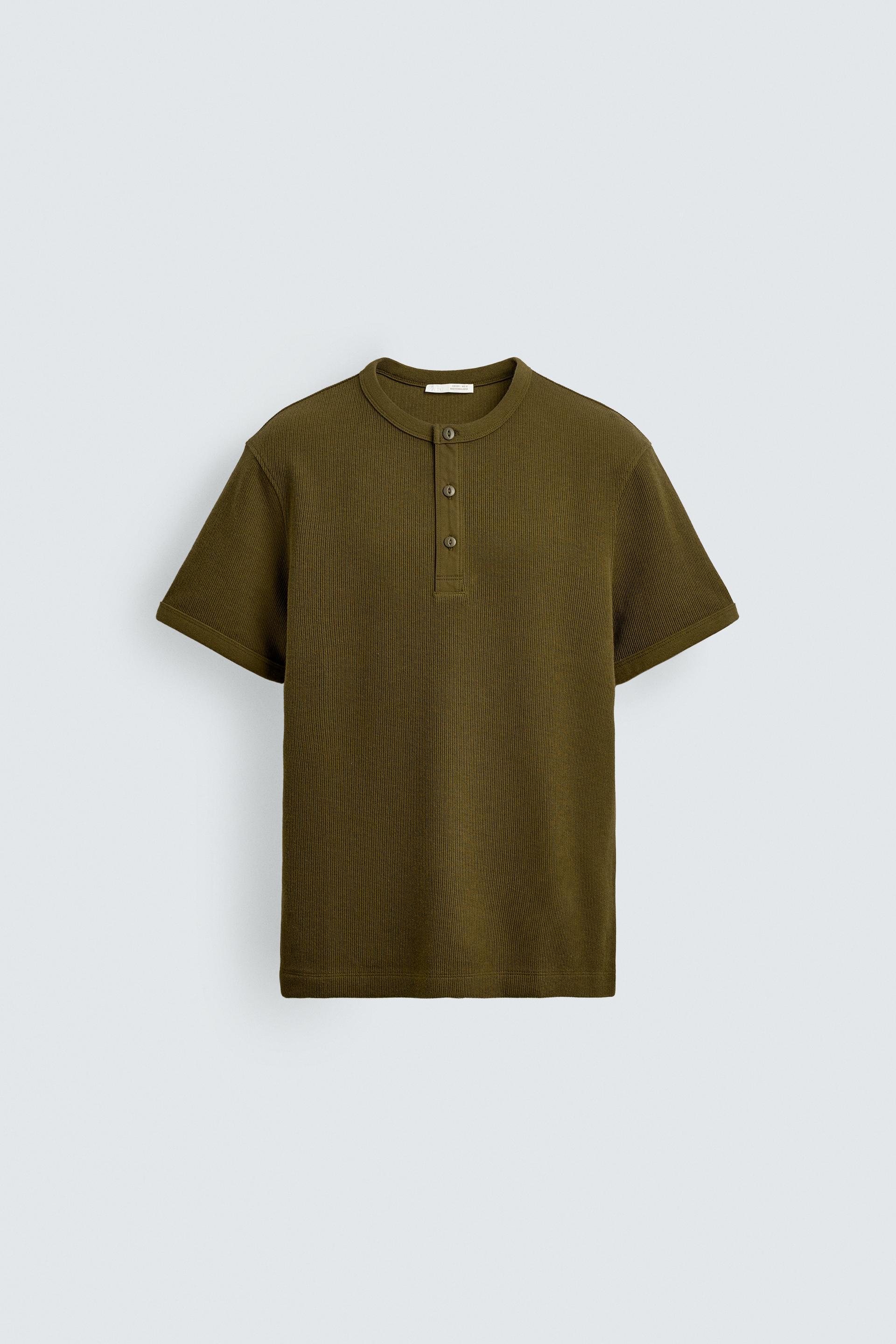 TEXTURED HENLEY SHIRT by ZARA