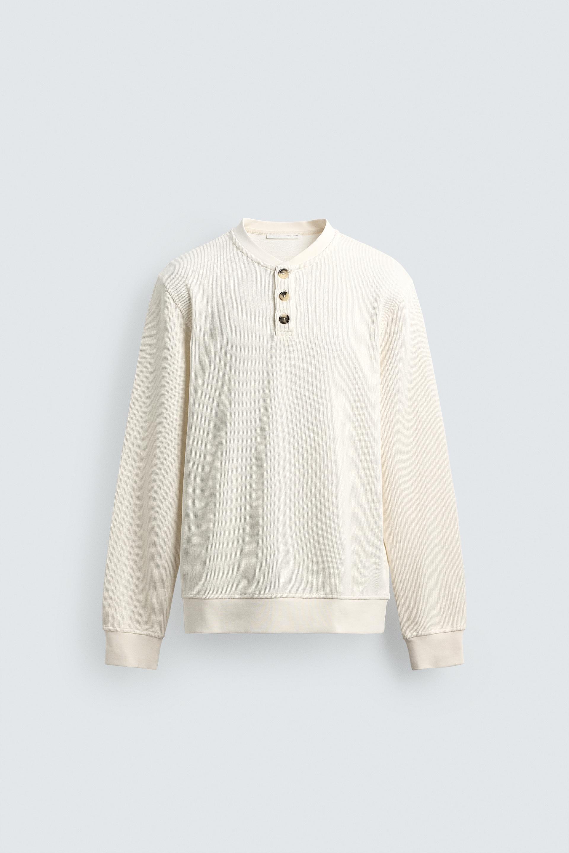 TEXTURED HENLEY SHIRT by ZARA