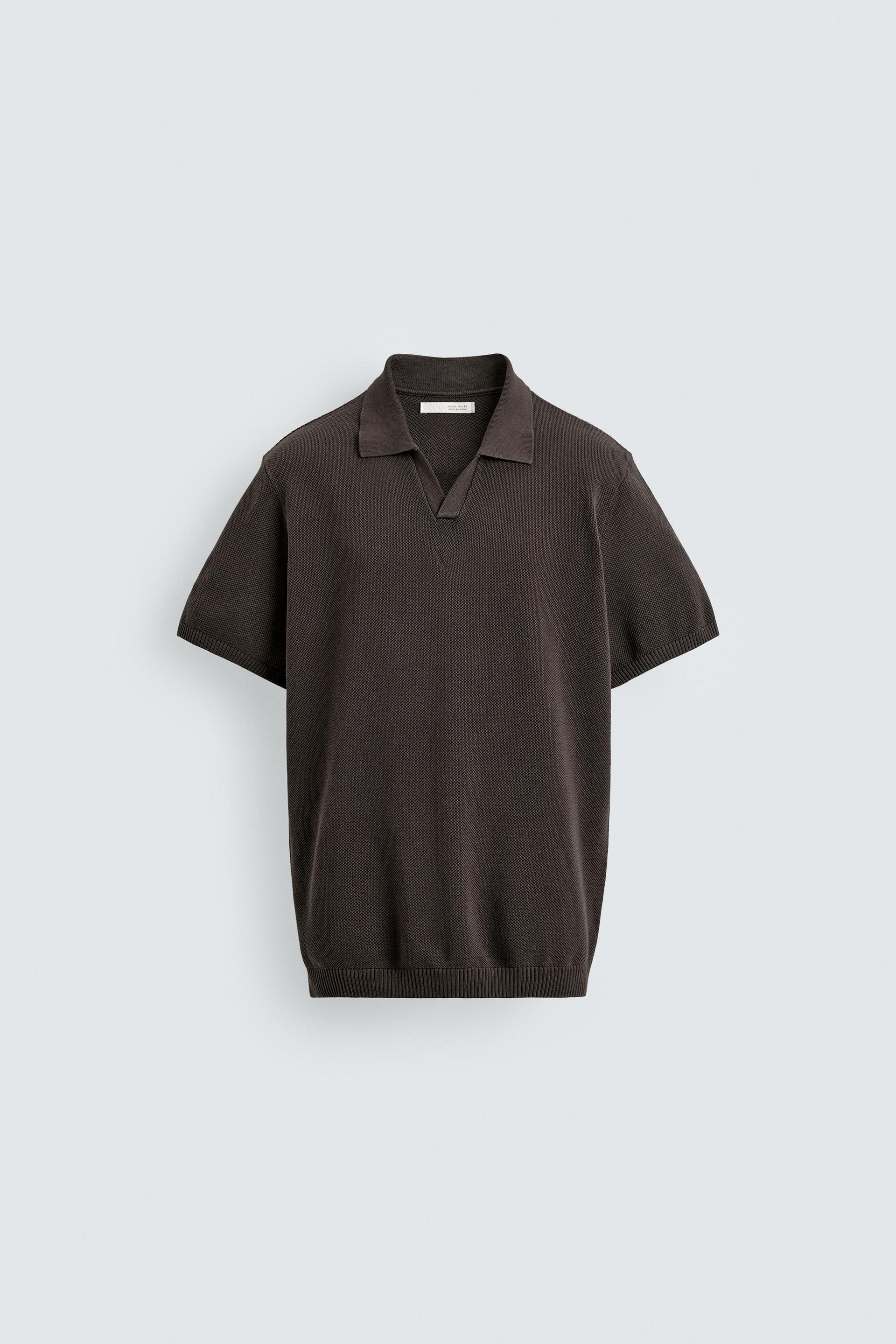 TEXTURED KNIT POLO SHIRT by ZARA