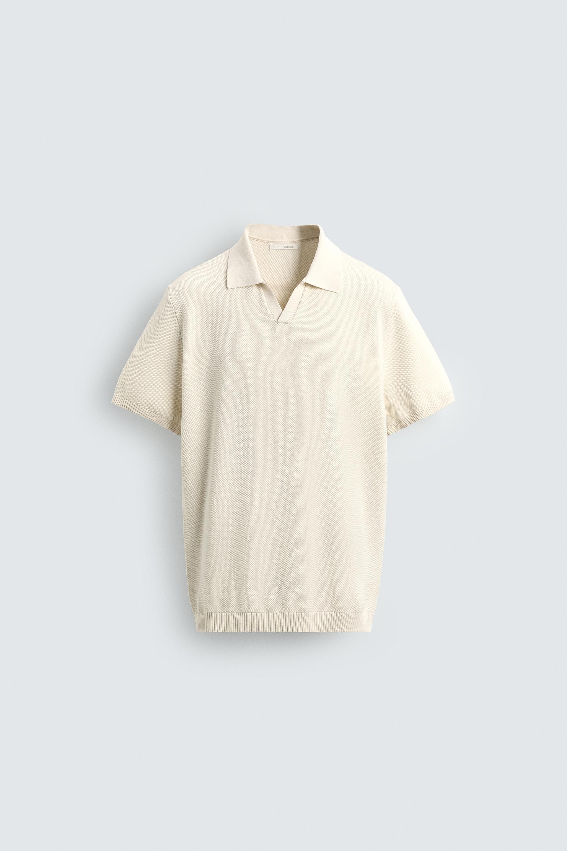 TEXTURED KNIT POLO SHIRT by ZARA