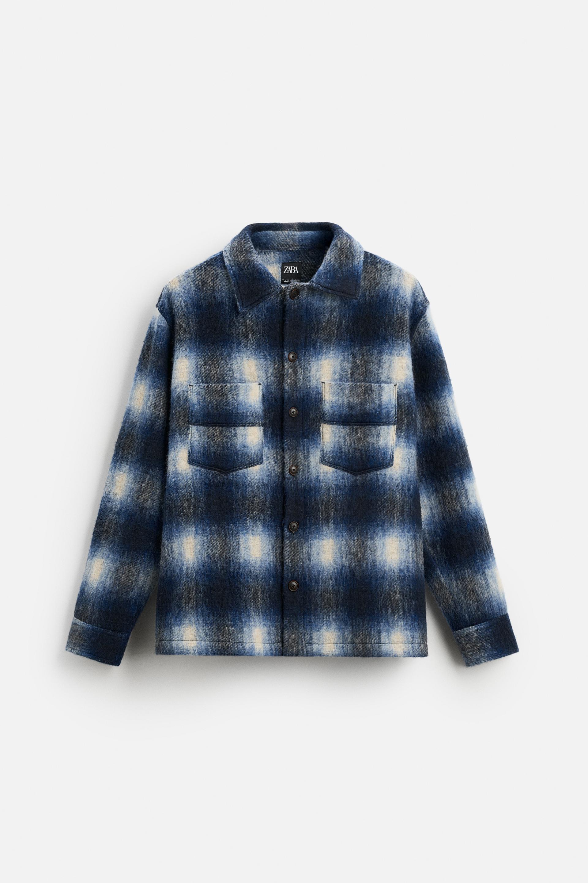 TEXTURED PLAID OVERSHIRT by ZARA