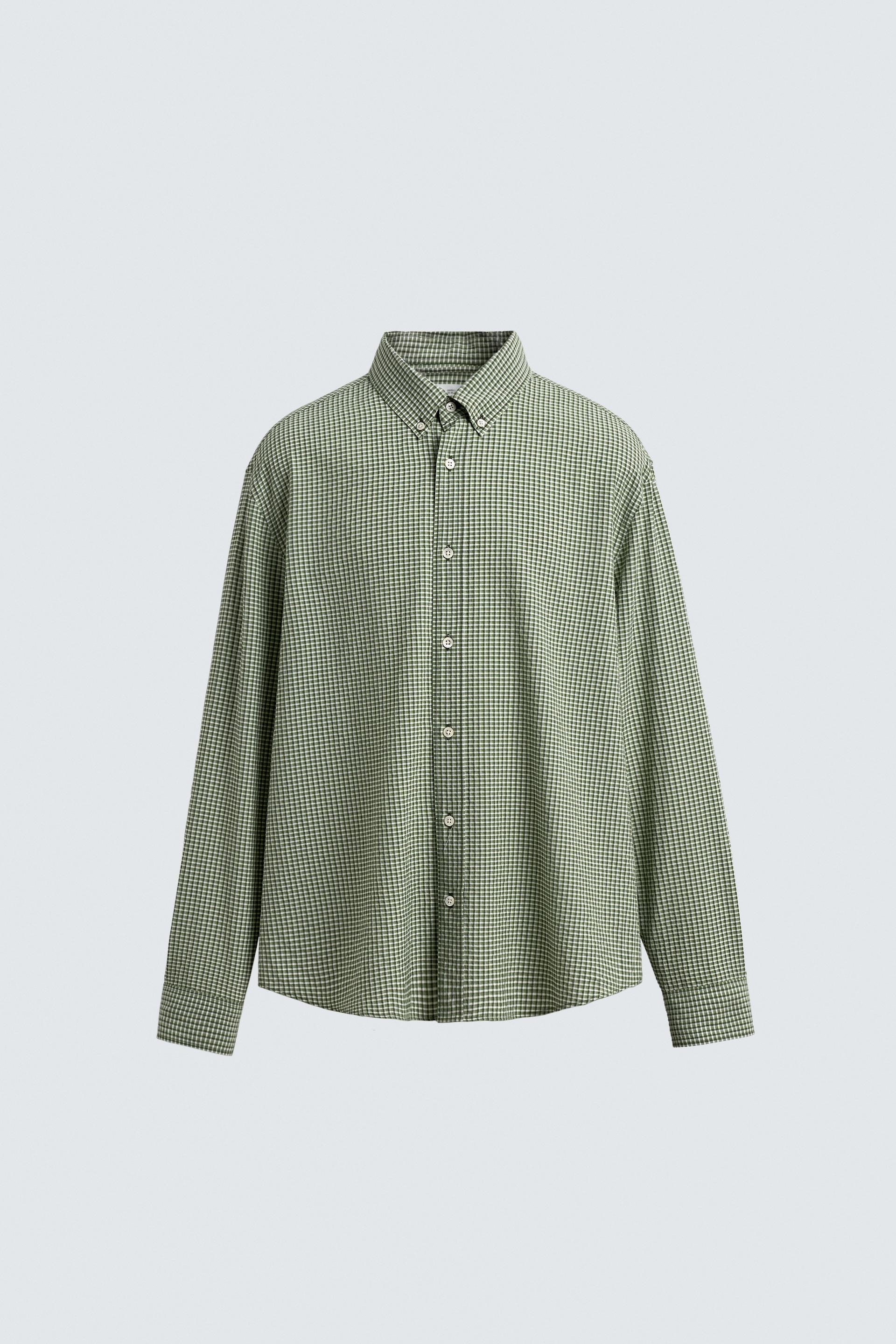 TEXTURED PLAID SHIRT by ZARA