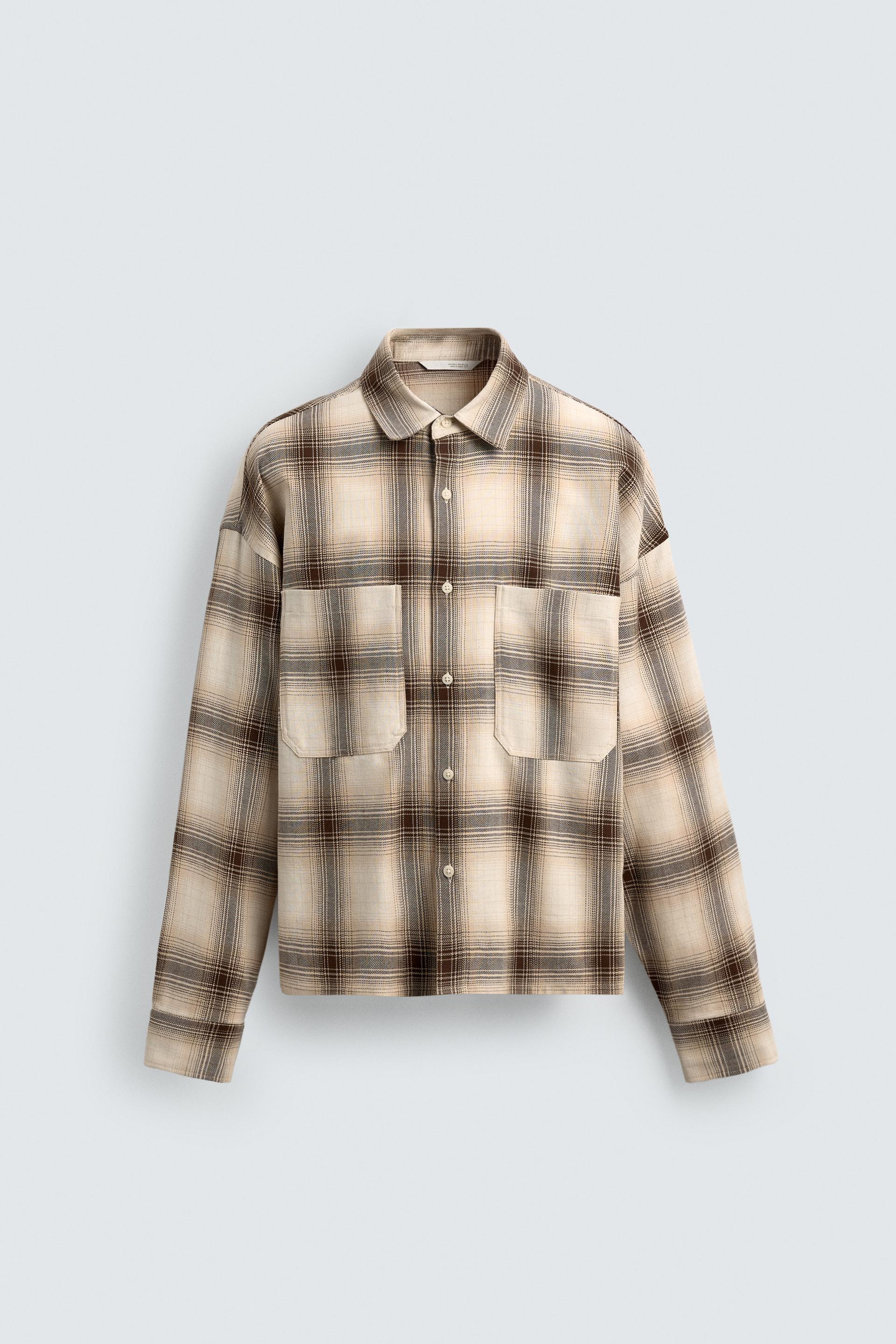 TEXTURED PLAID SHIRT by ZARA