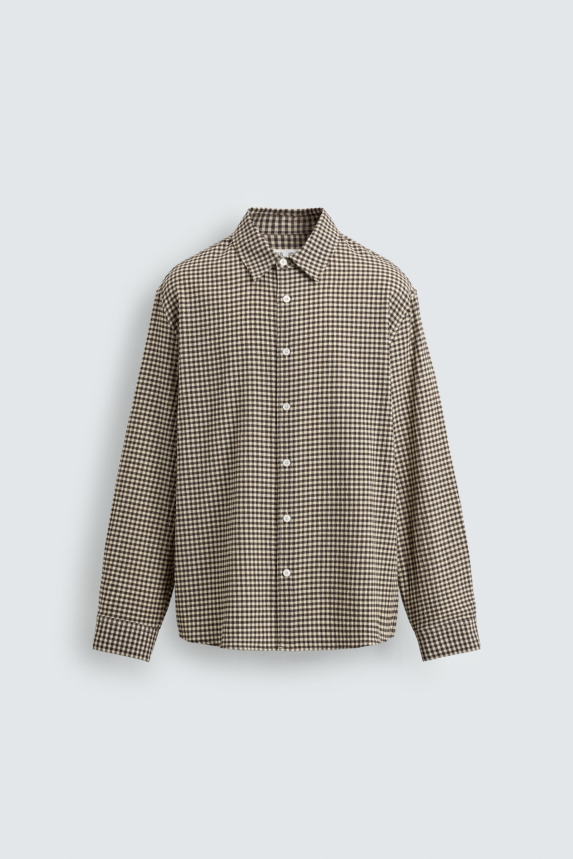 TEXTURED PLAID SHIRT by ZARA
