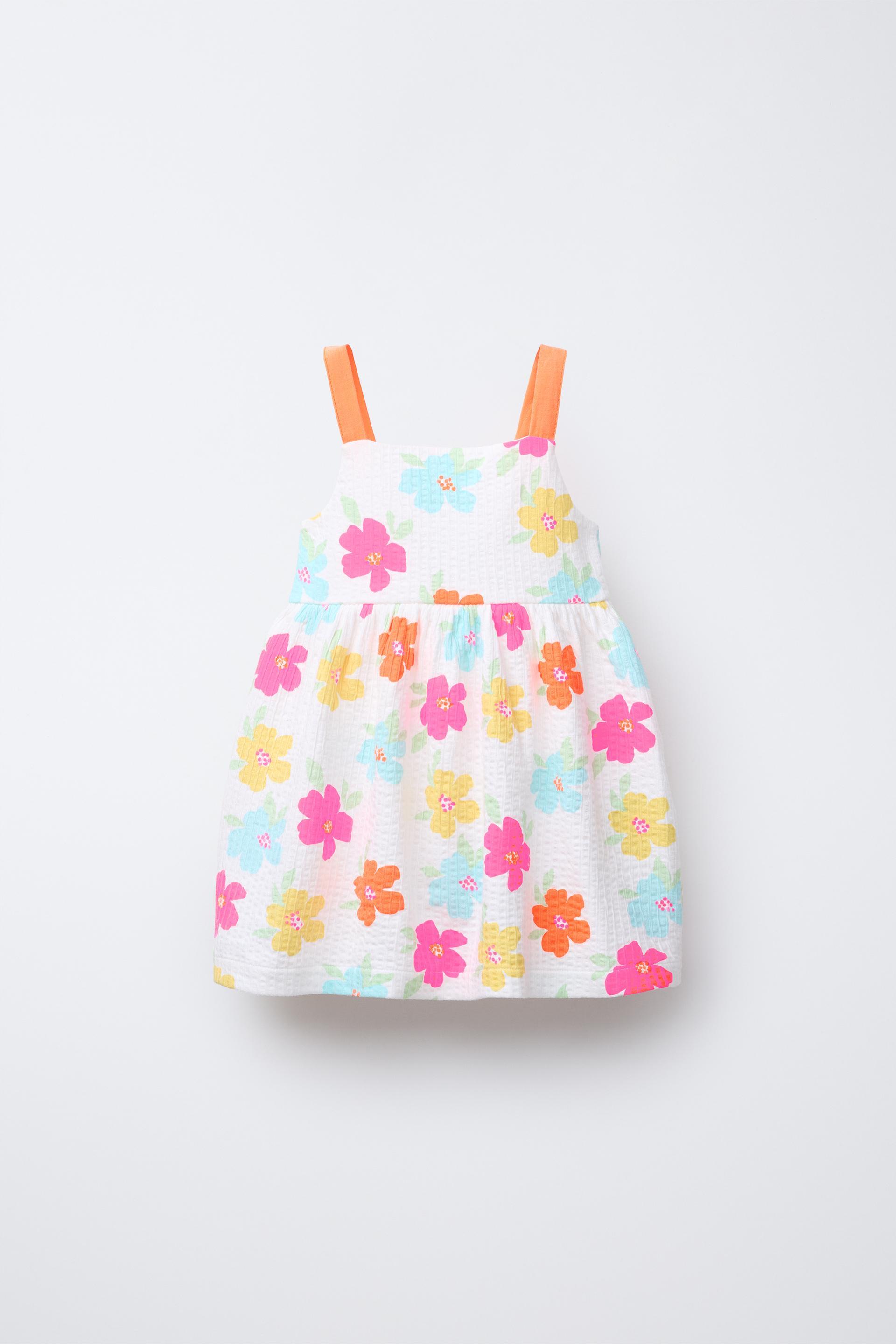 TEXTURED PRINT DRESS WITH BOW by ZARA