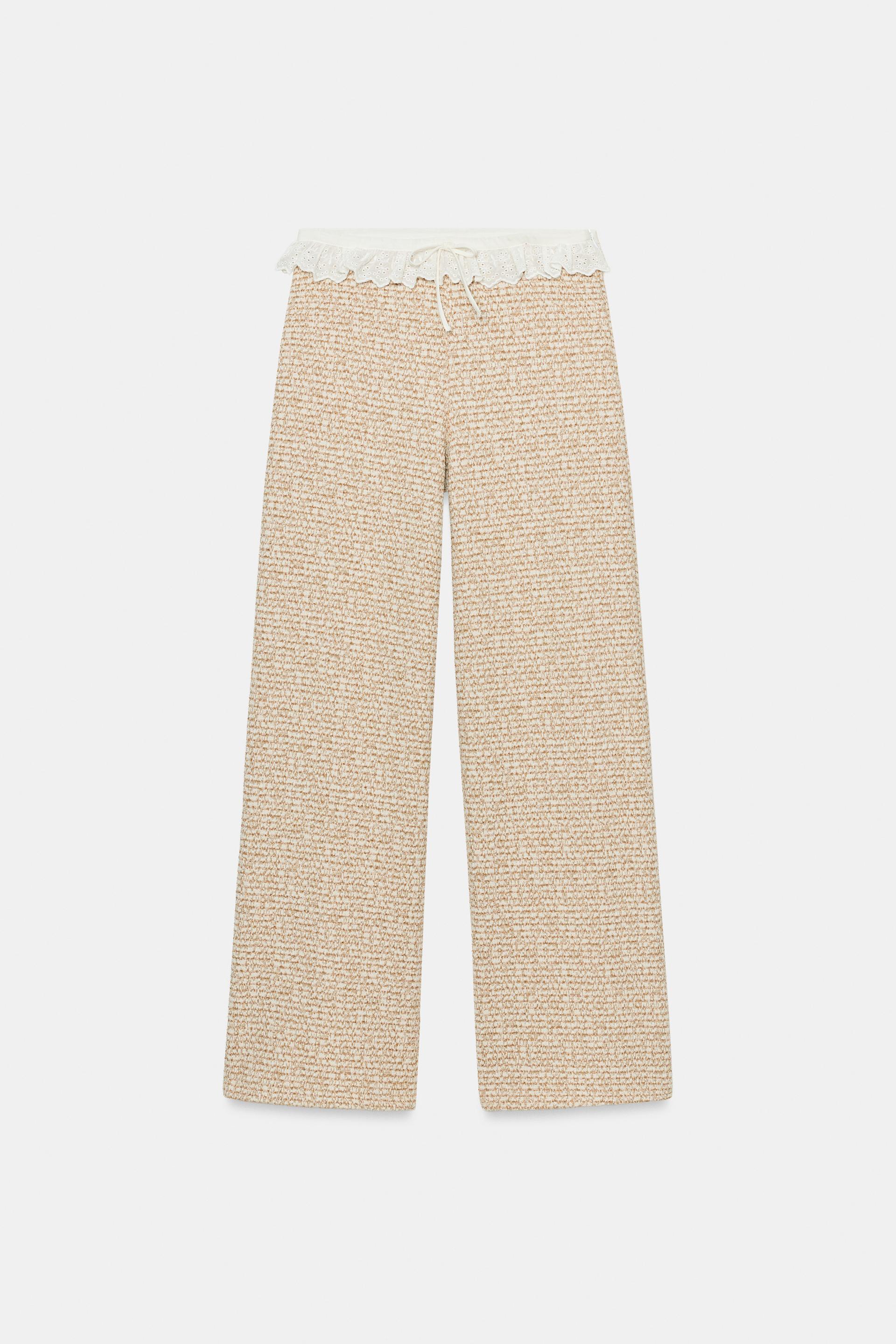 TEXTURED RUFFLE PANTS by ZARA