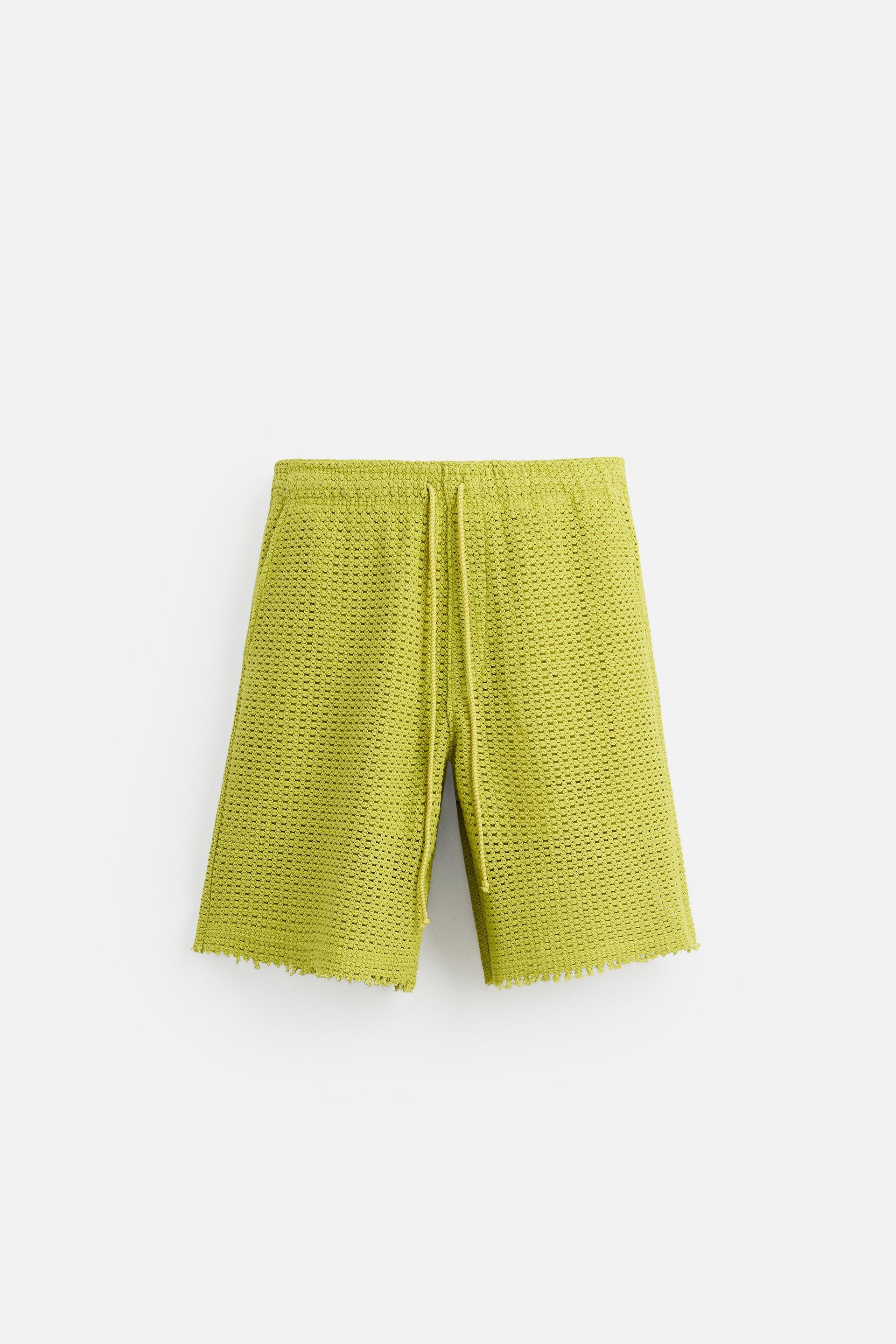 TEXTURED SHORTS WITH OPENWORK DETAIL by ZARA