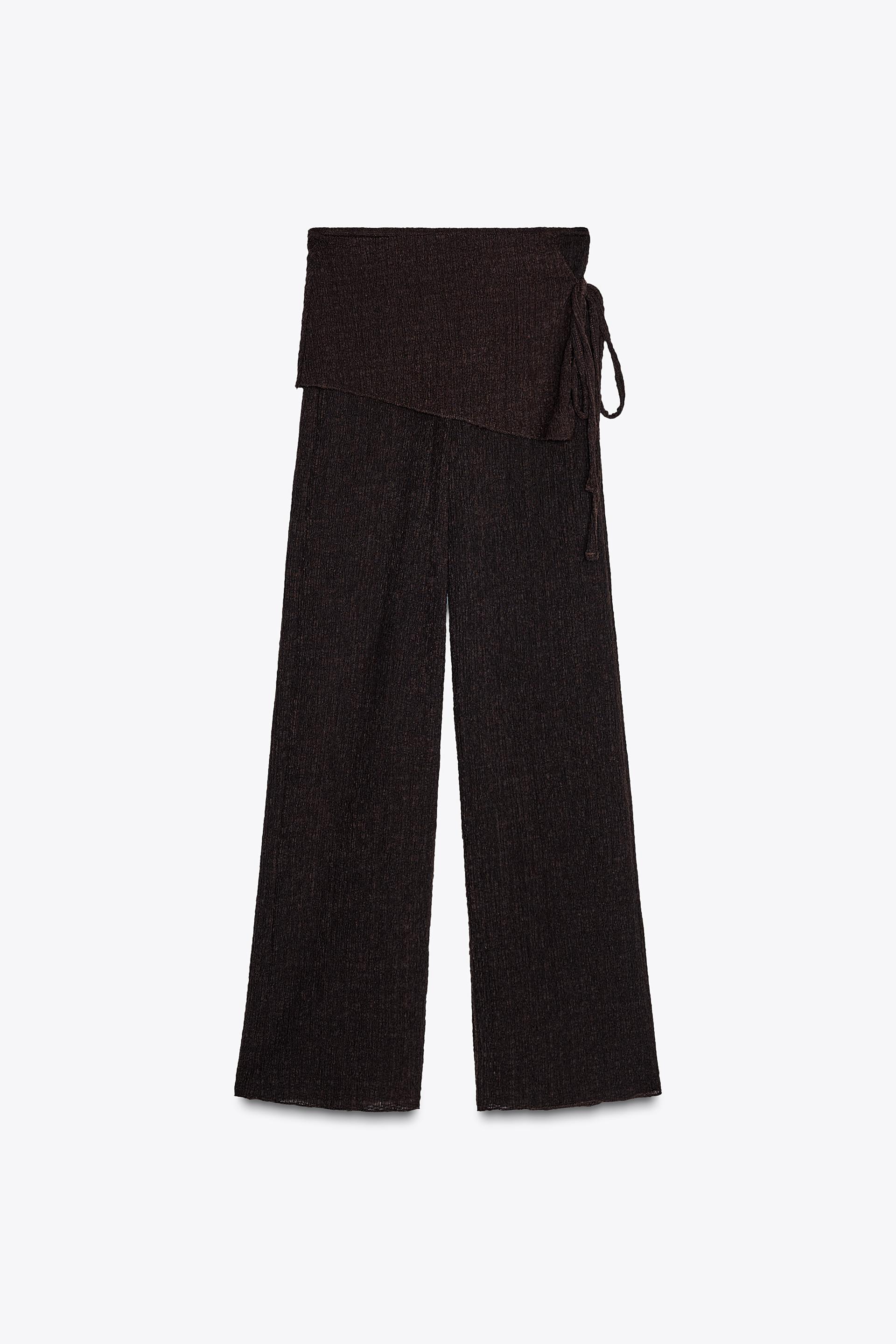 TEXTURED TIE SARONG PANTS by ZARA