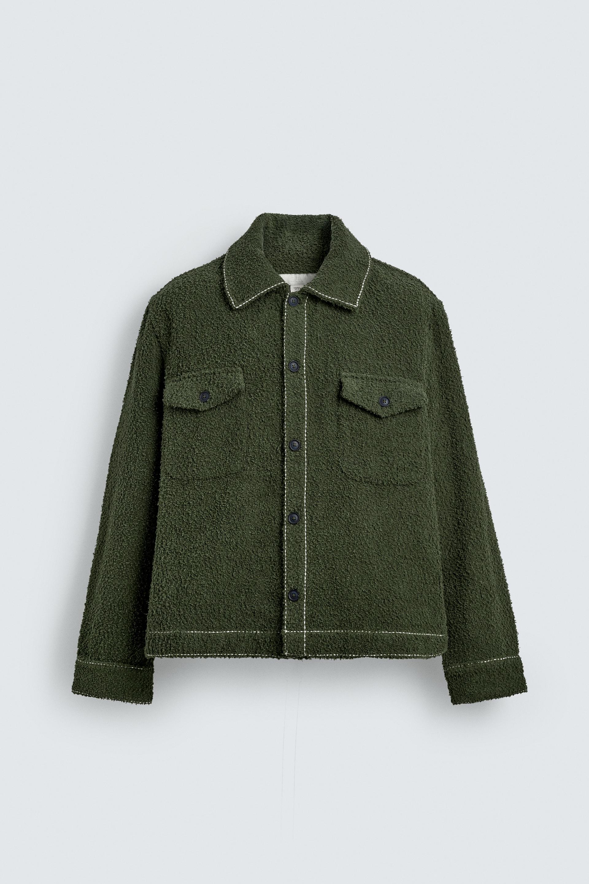 TEXTURED TOPSTITCHING OVERSHIRT by ZARA