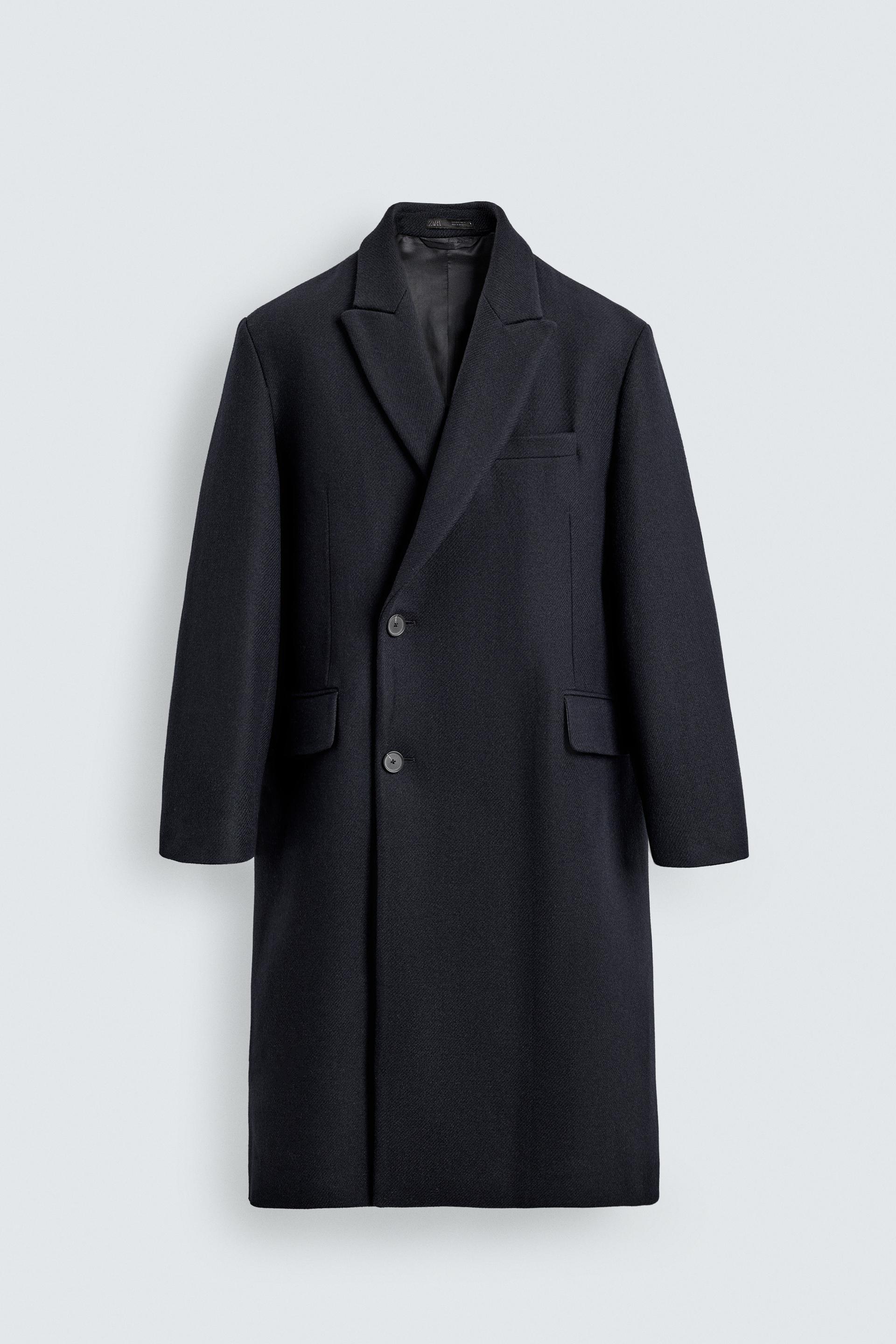 TEXTURED WOOL BLEND COAT by ZARA