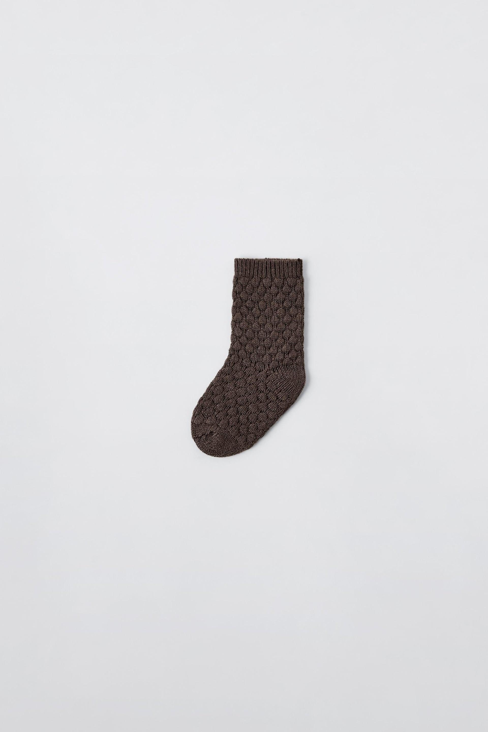 TEXTURED WOOL BLEND SOCKS by ZARA