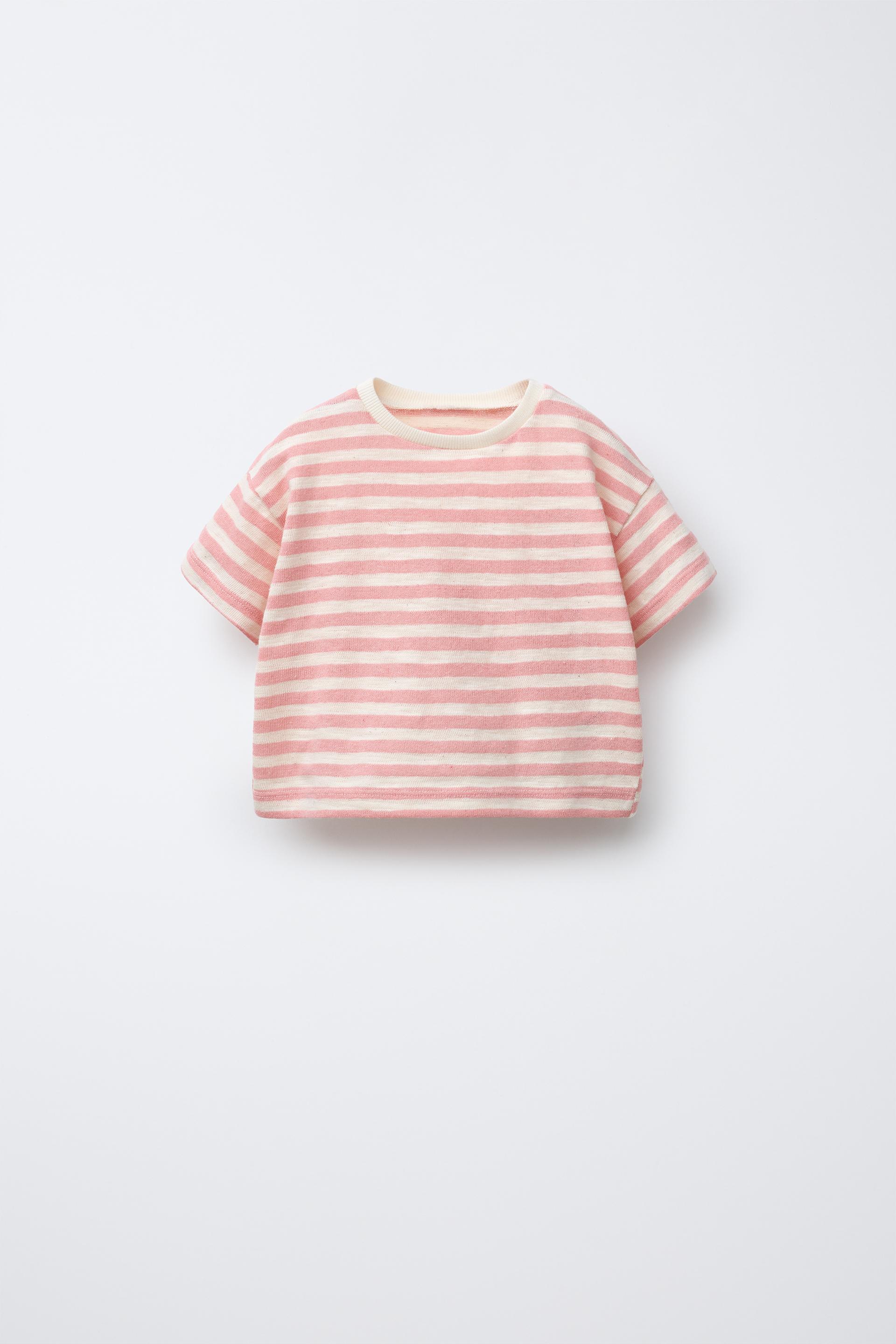 TEXTURED WOVEN STRIPE T-SHIRT by ZARA