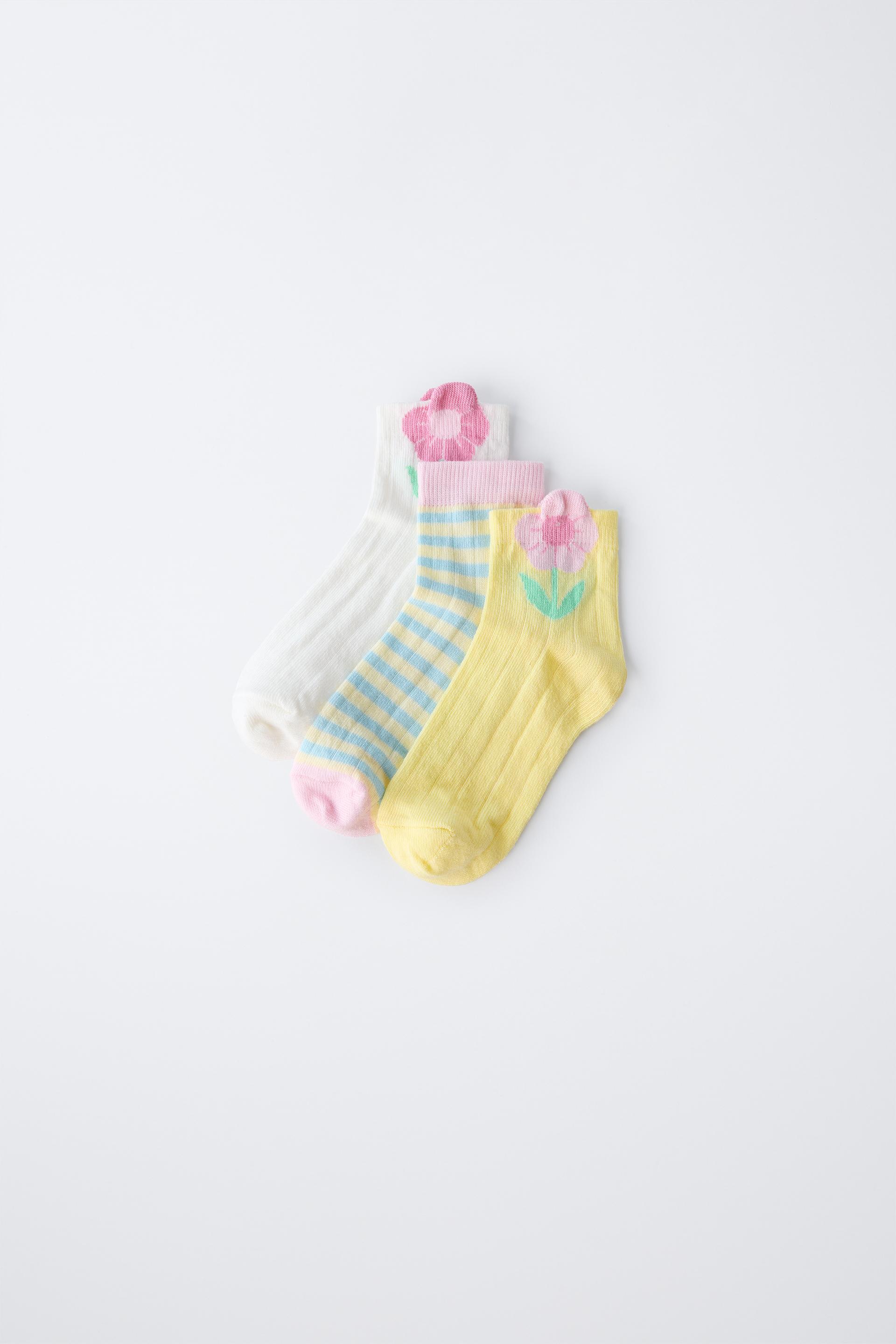 THREE-PACK OF FLORAL SOCKS by ZARA