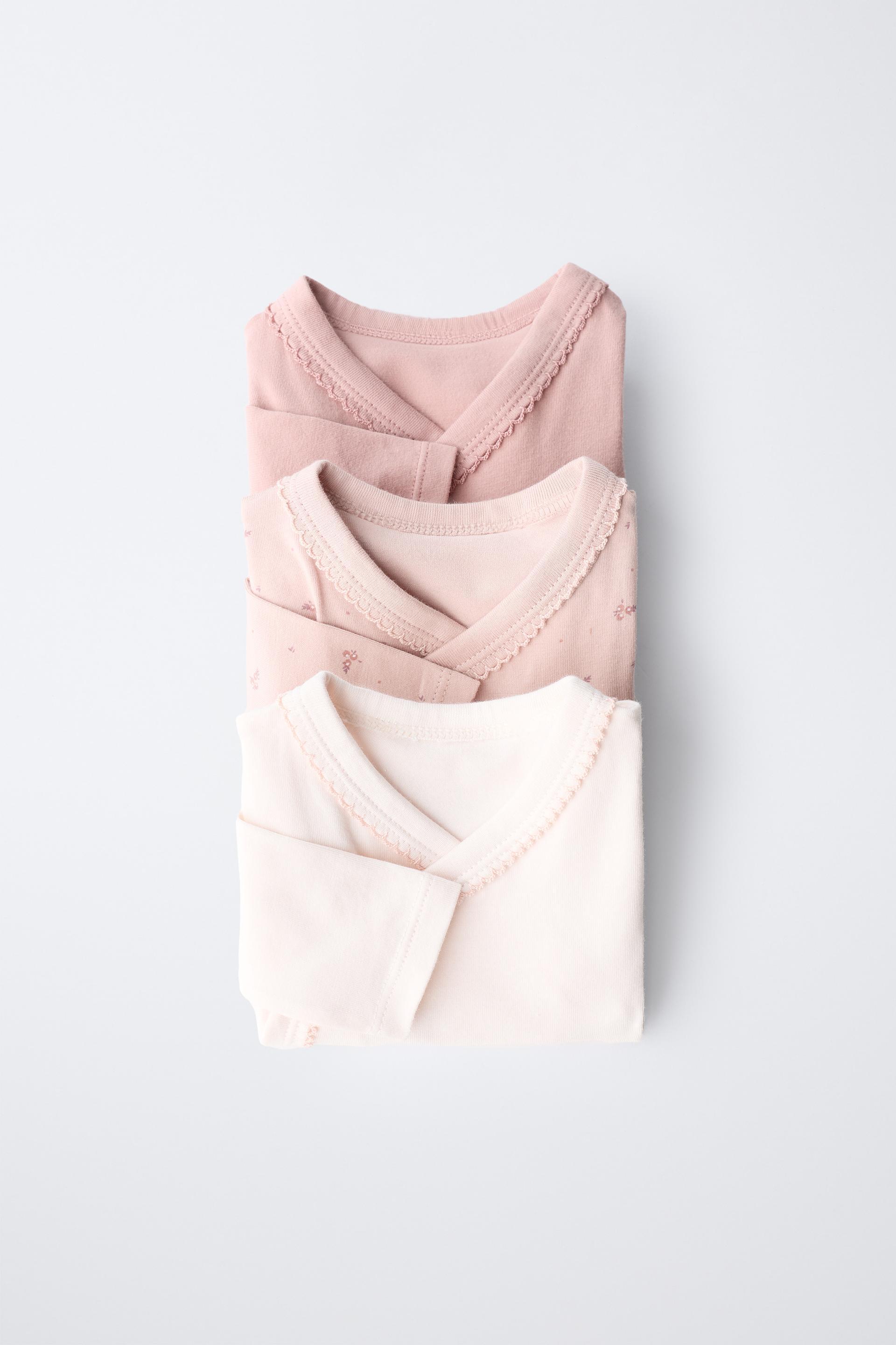 THREE-PACK OF KIMONO COLLAR FLORAL BODYSUITS by ZARA