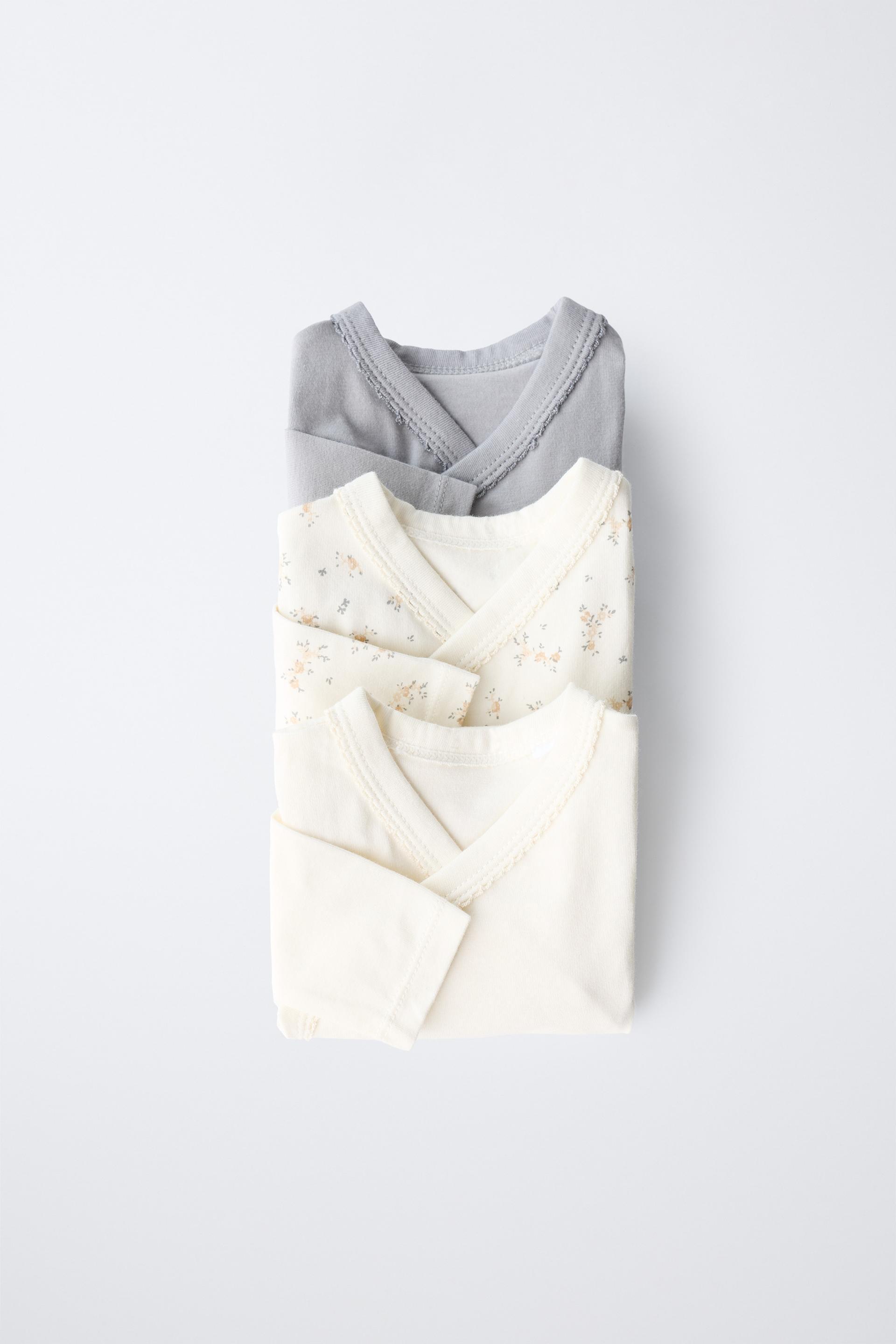 THREE-PACK OF KIMONO NECK FLORAL BODYSUITS by ZARA