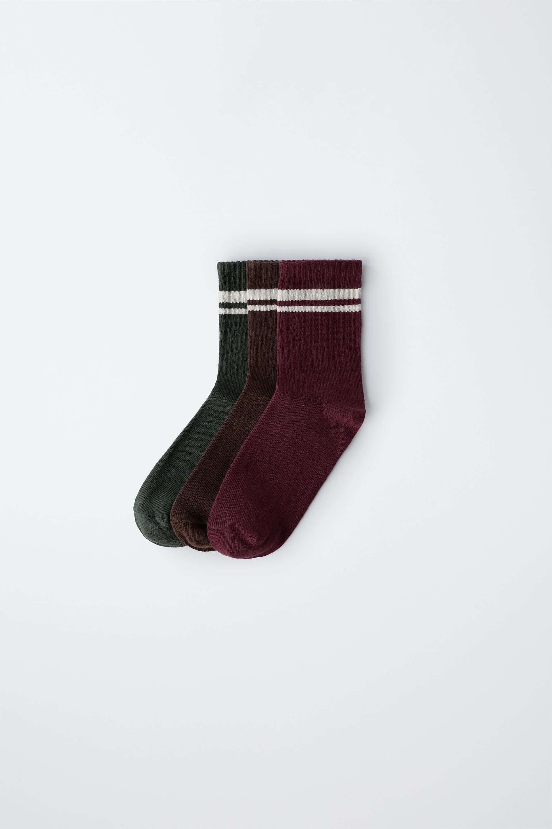 THREE-PACK OF LONG STRIPED SOCKS by ZARA