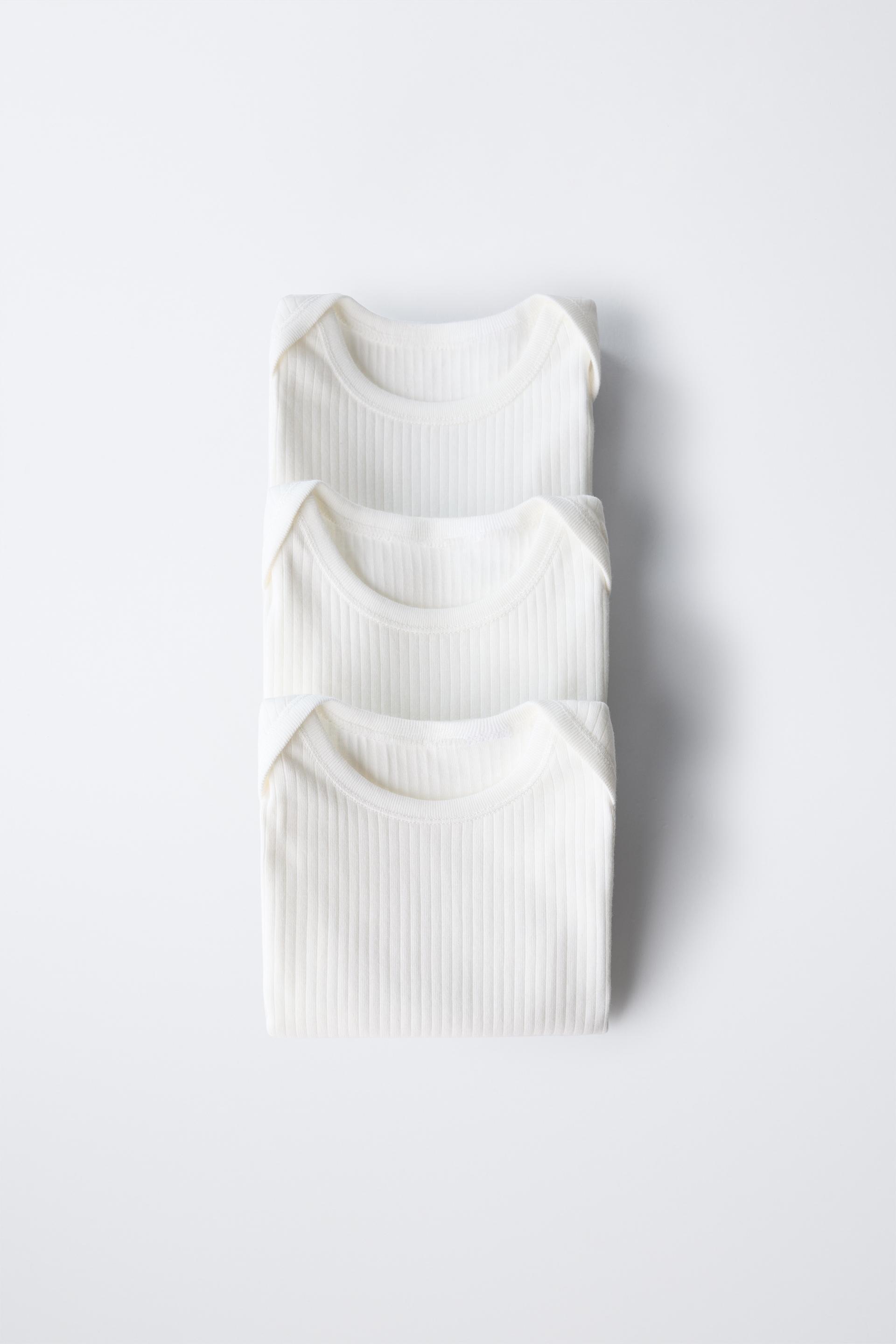 THREE-PACK OF RIBBED SLEEVELESS BODYSUITS by ZARA