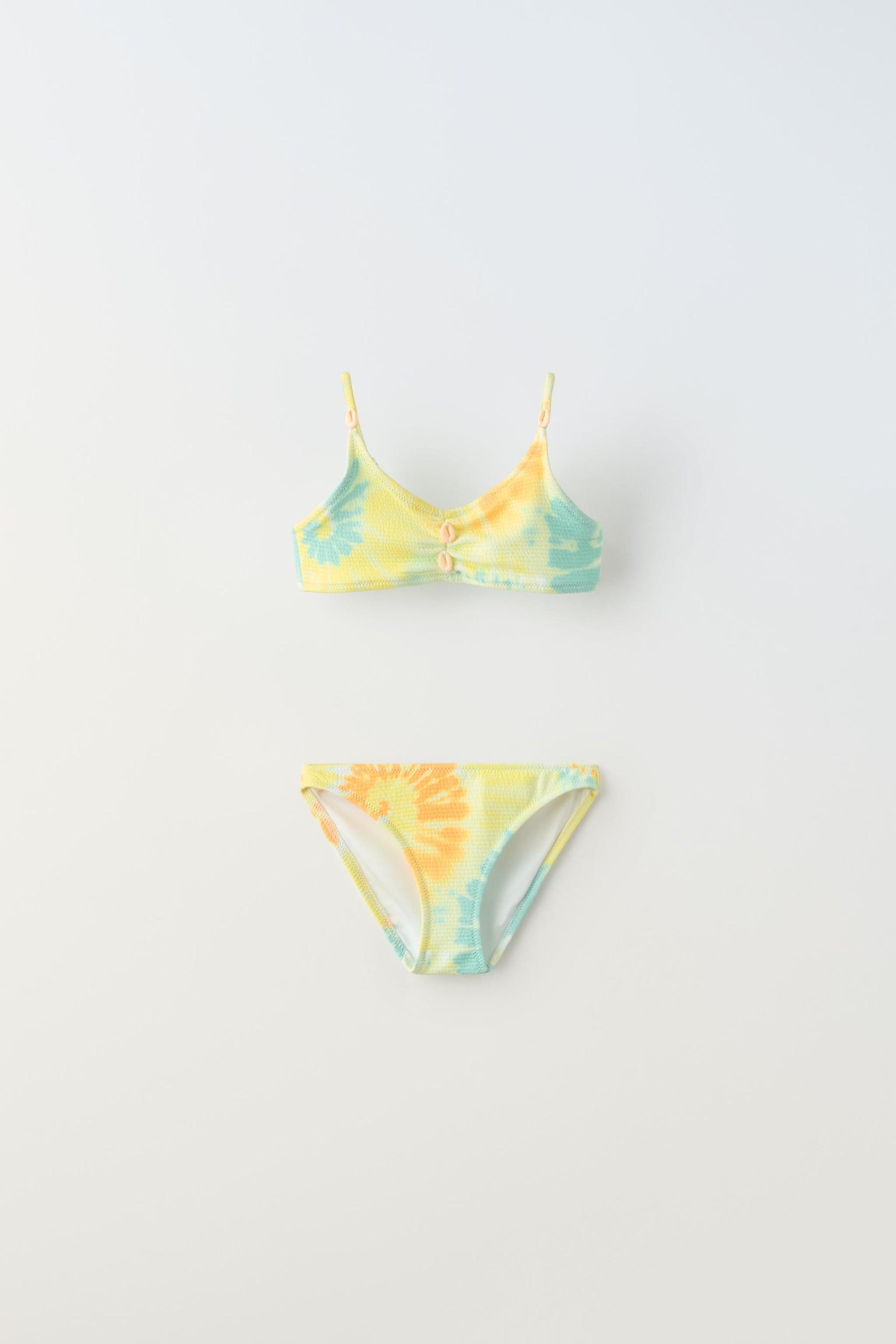 TIE DYE SHELLS TEXTURED BIKINI by ZARA