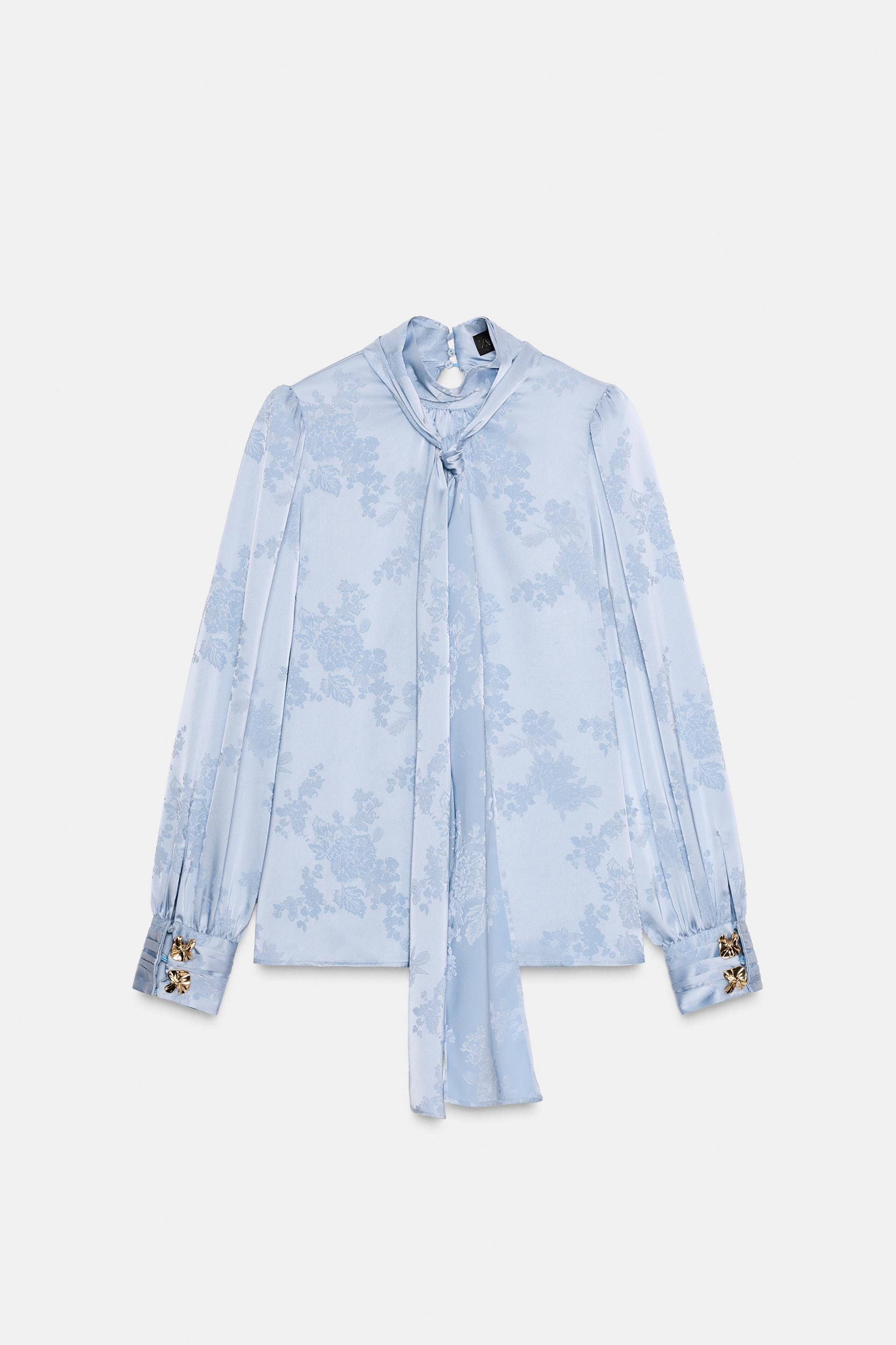 TIED JACQUARD SATIN EFFECT SHIRT by ZARA