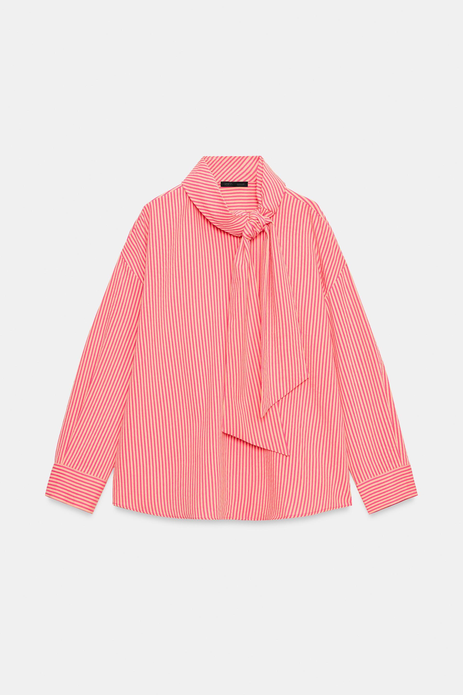 TIED STRIPED SHIRT by ZARA