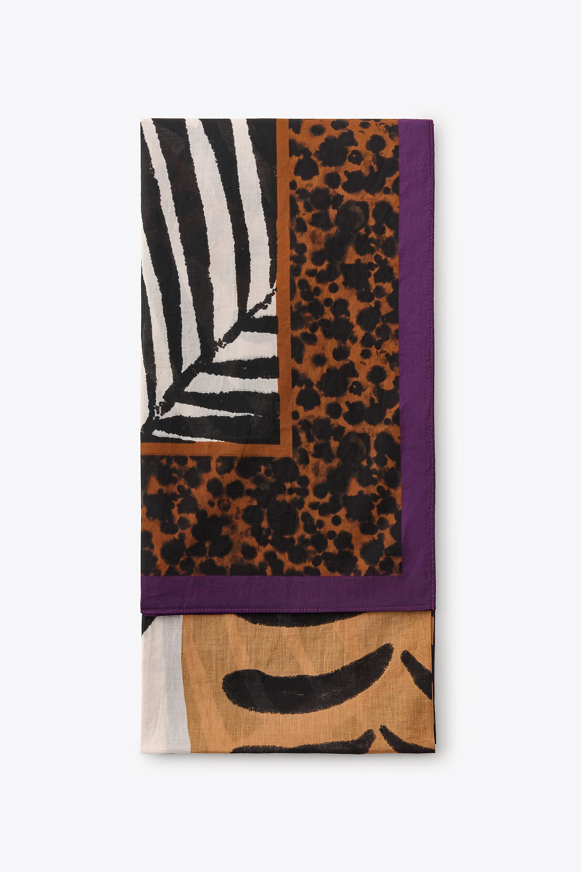 TIGER LEOPARD PRINT SCARF by ZARA