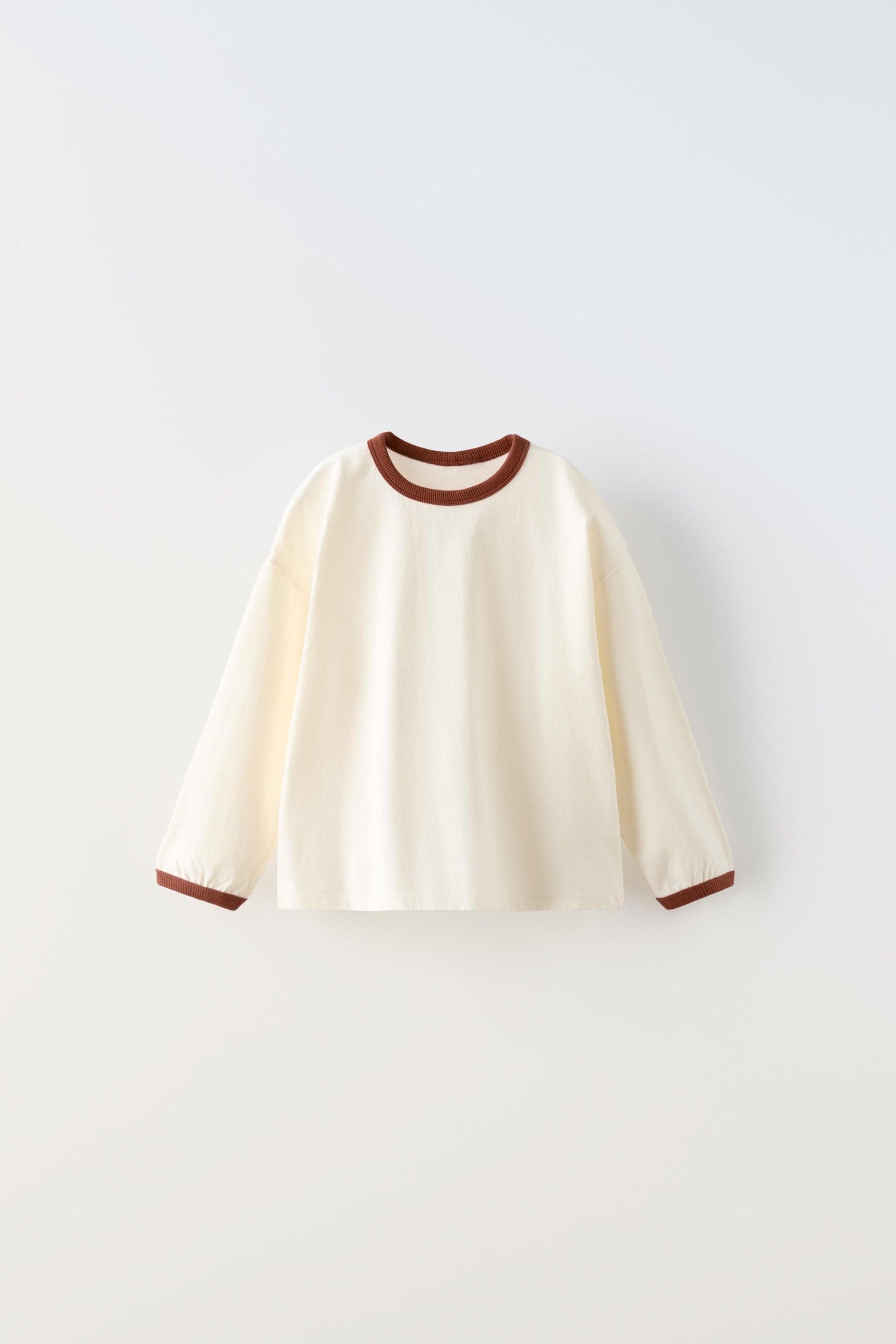 TOP WITH CONTRASTING RIB TRIM by ZARA