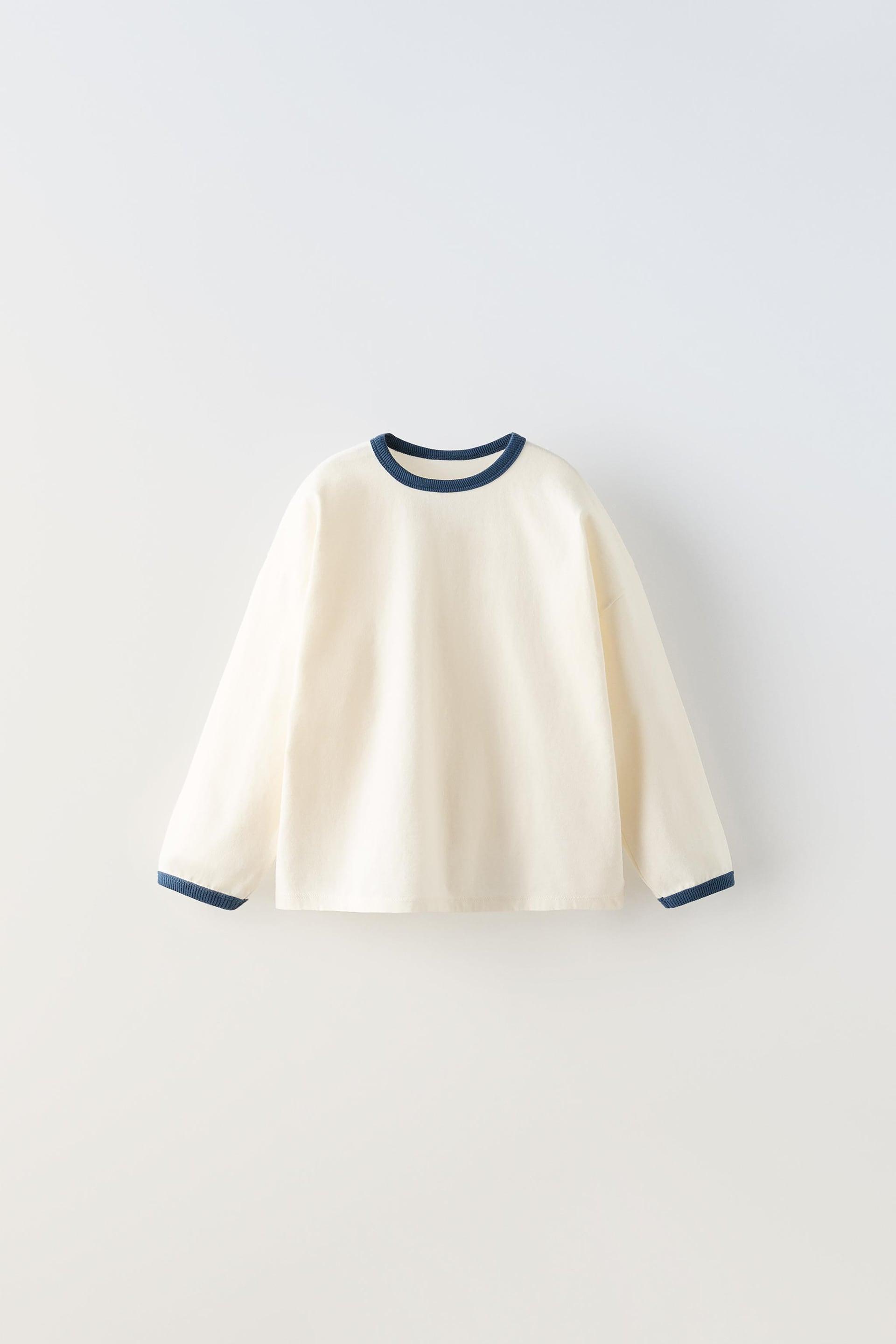 TOP WITH CONTRASTING RIB TRIM by ZARA