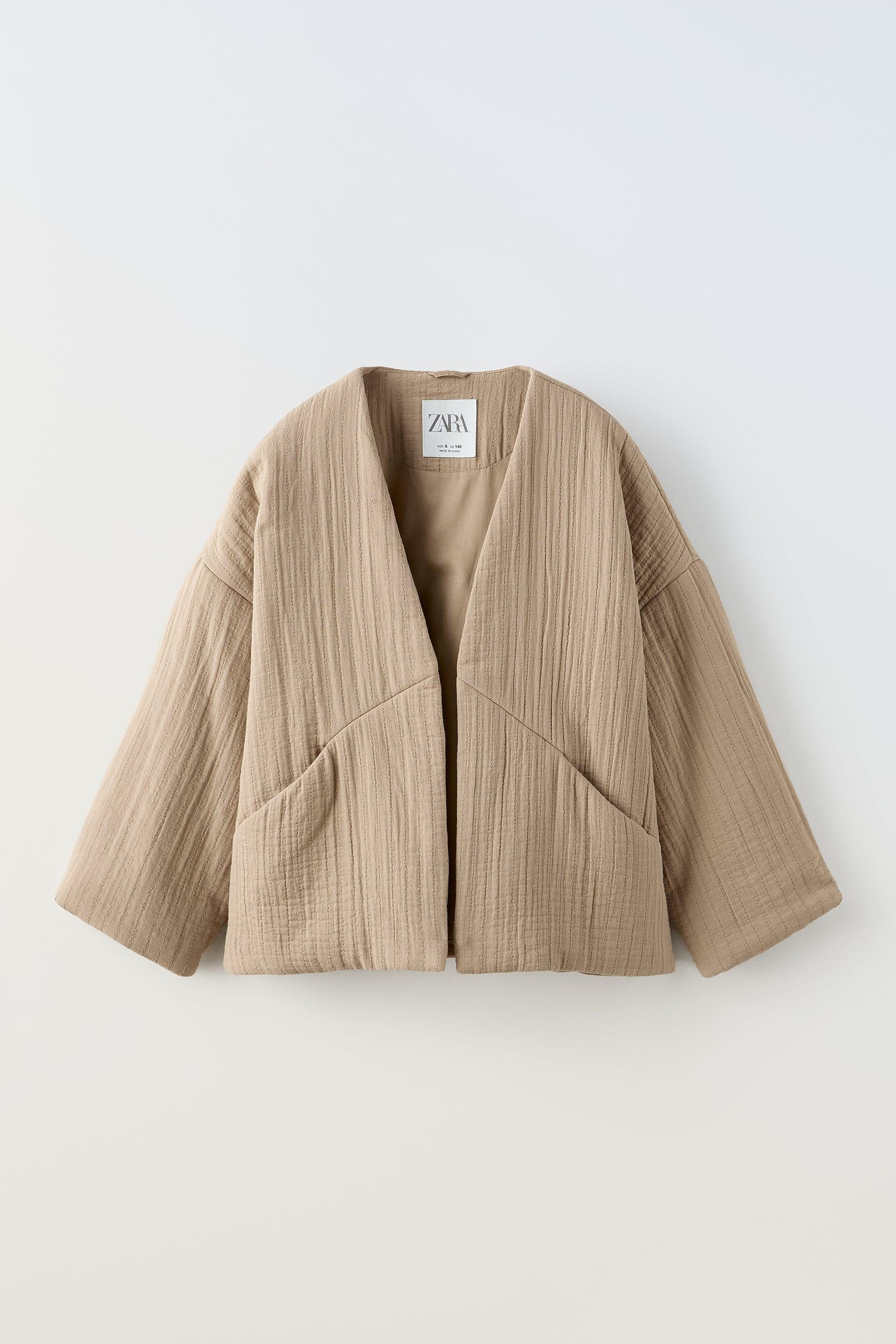 TOPSTITCHED QUILTED KIMONO by ZARA