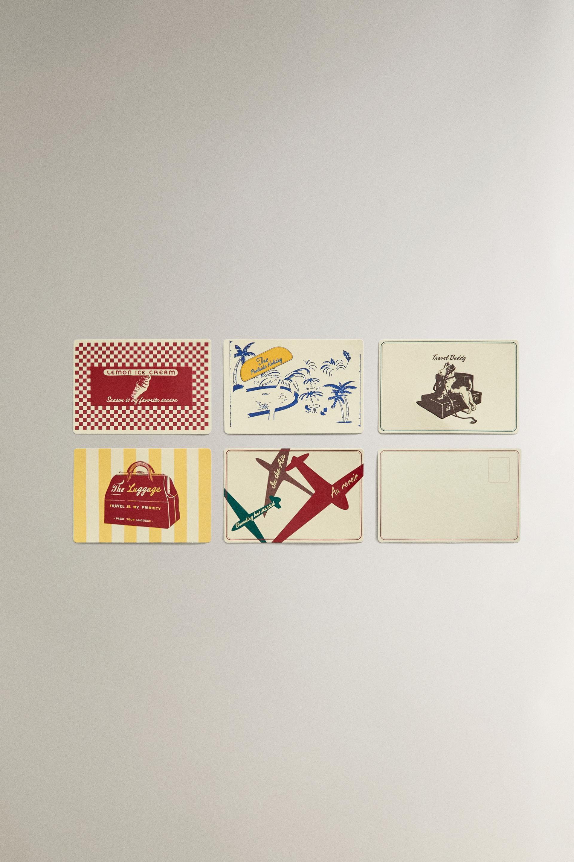 TRAVEL POSTCARD SET (SET OF 5) by ZARA