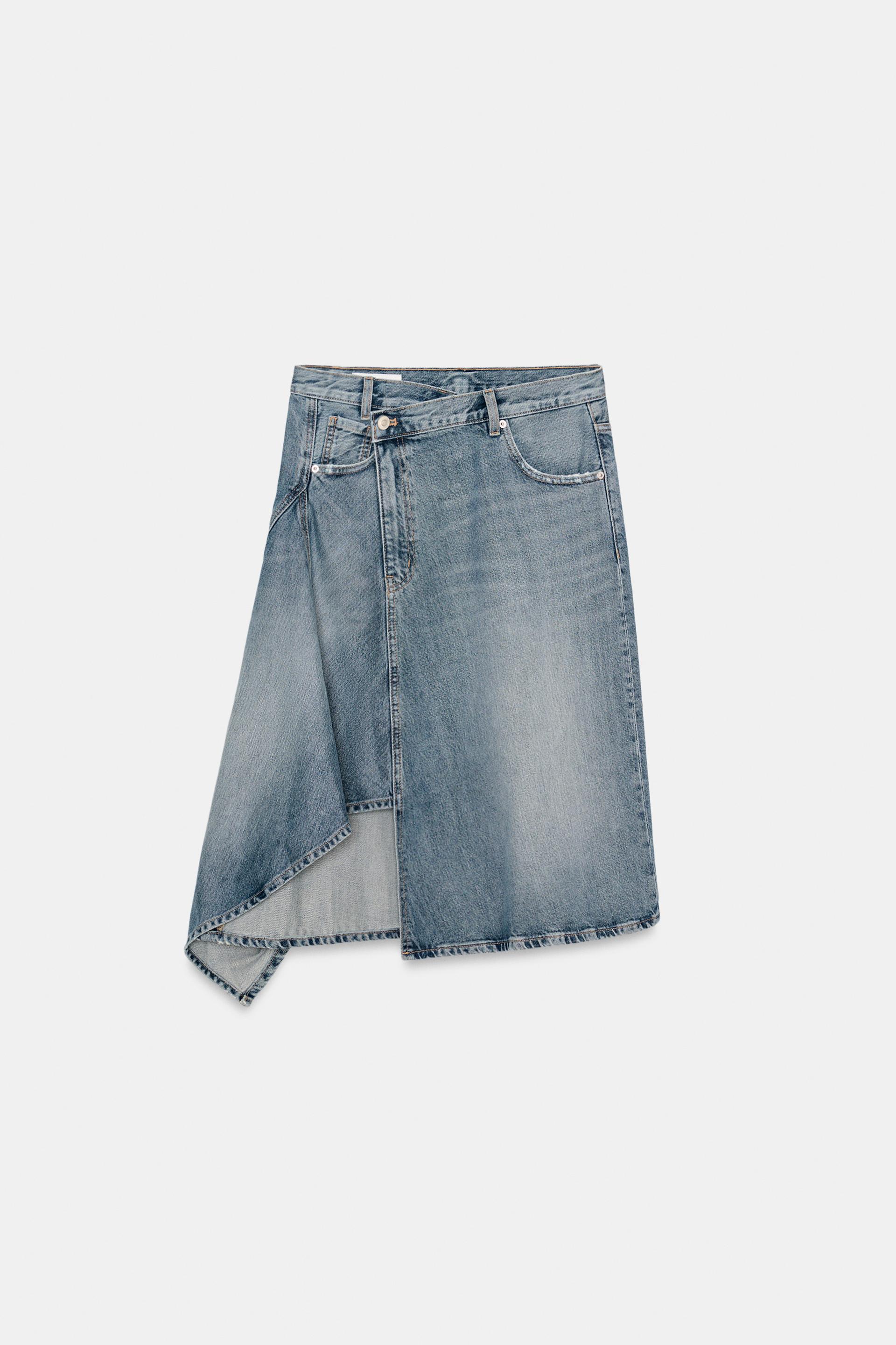 TRF ASYMMETRIC DENIM SKIRT by ZARA