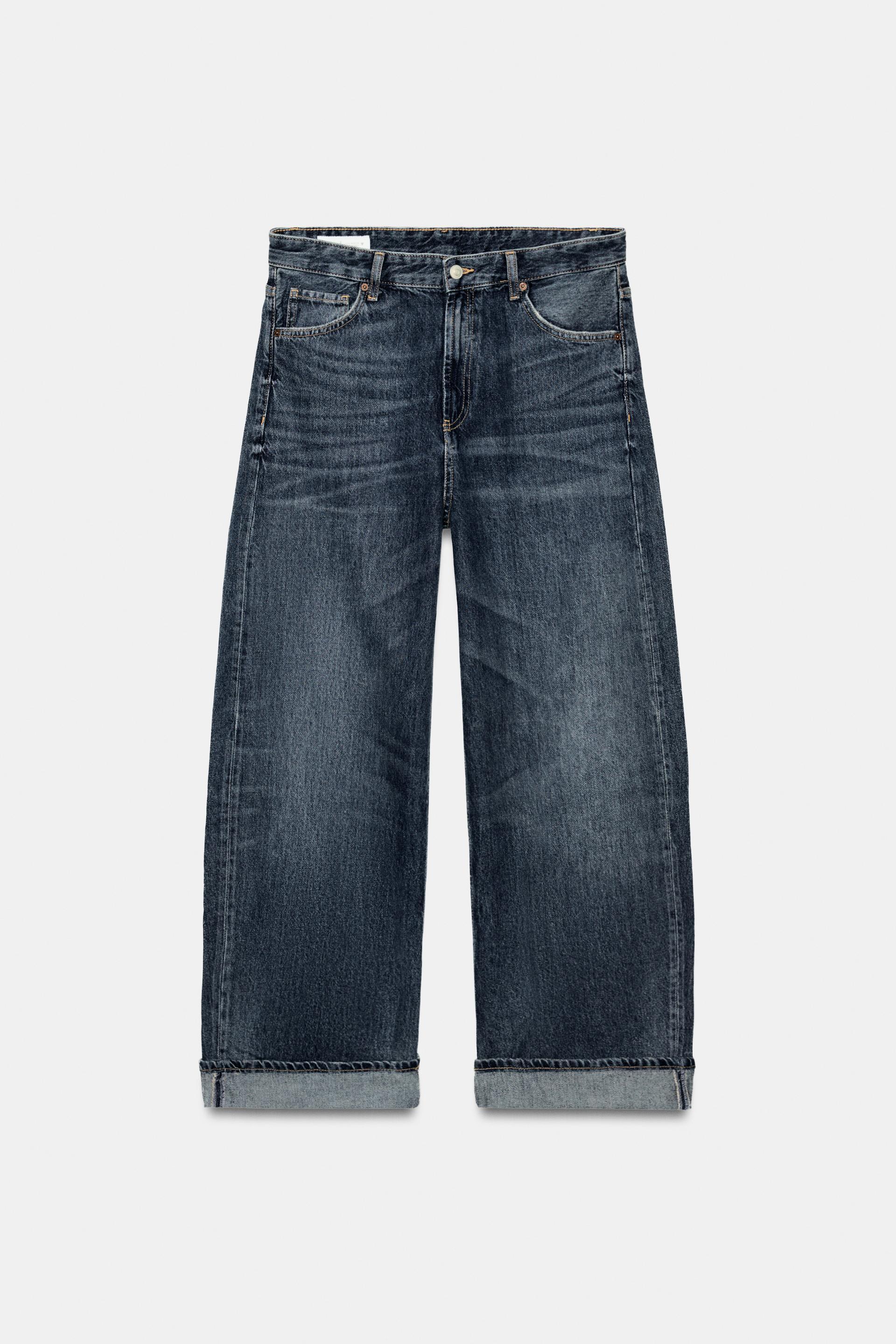 TRF BAGGY FOLDED MID-RISE JEANS by ZARA