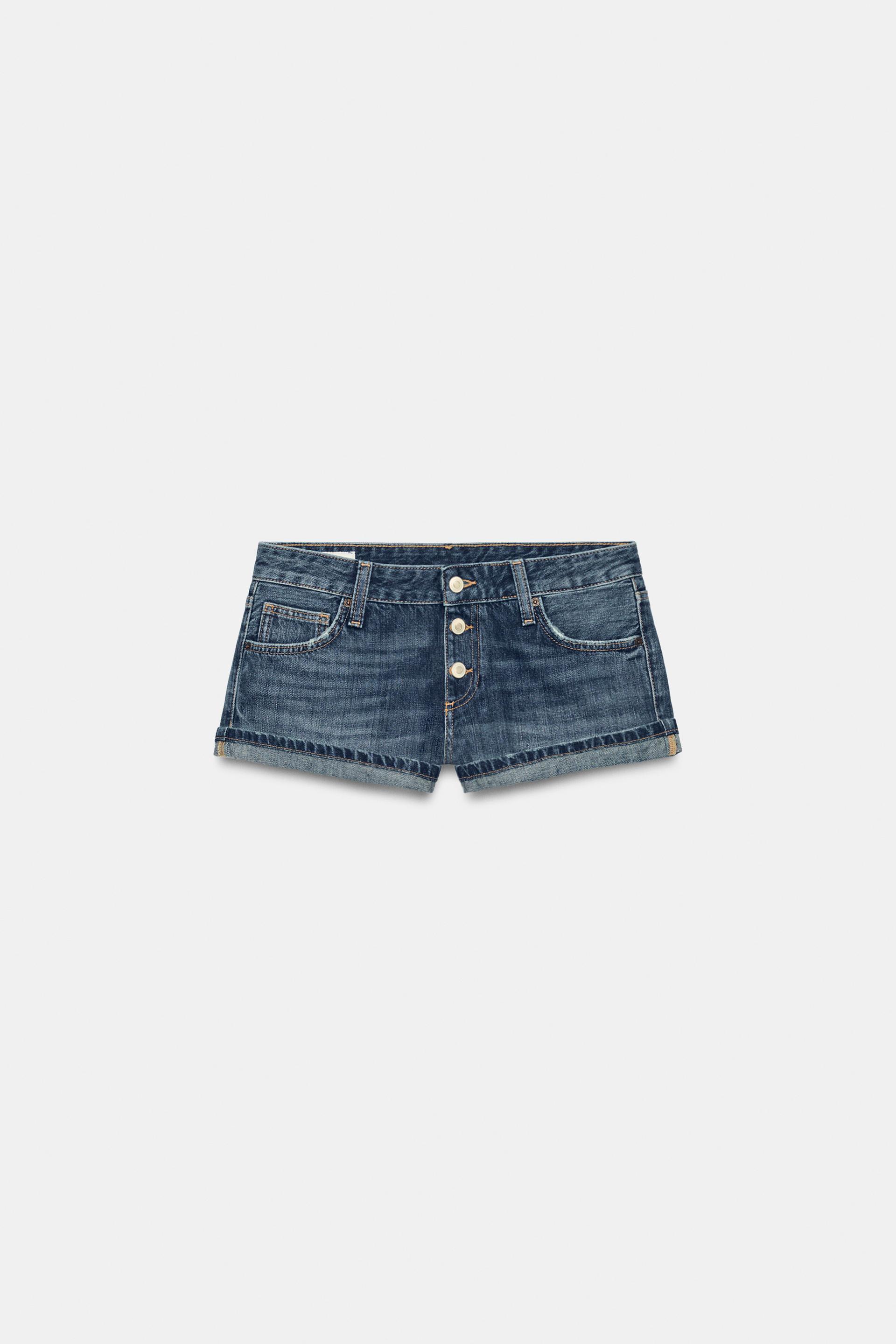 TRF BUTTON MINI DENIM SHORTS by ZARA