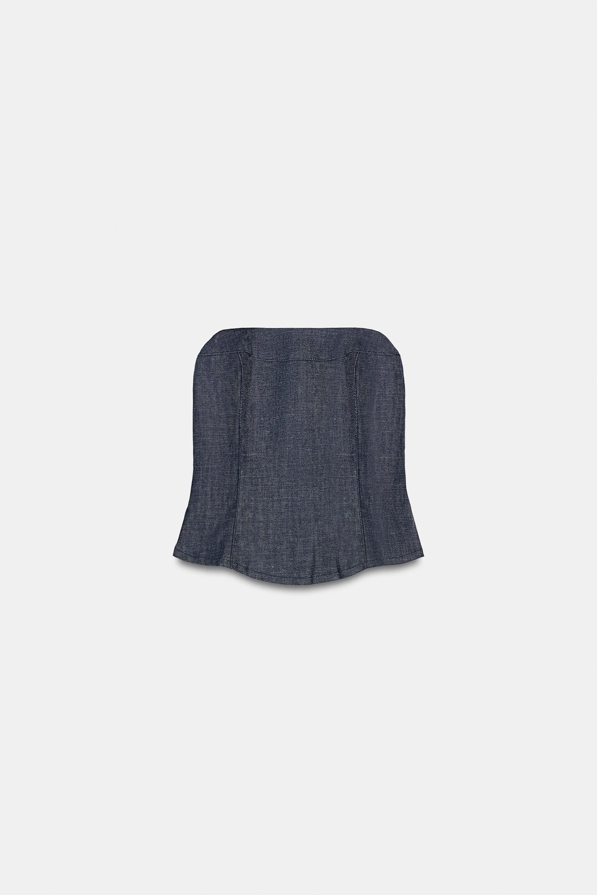 TRF DENIM BANDEAU TOP by ZARA
