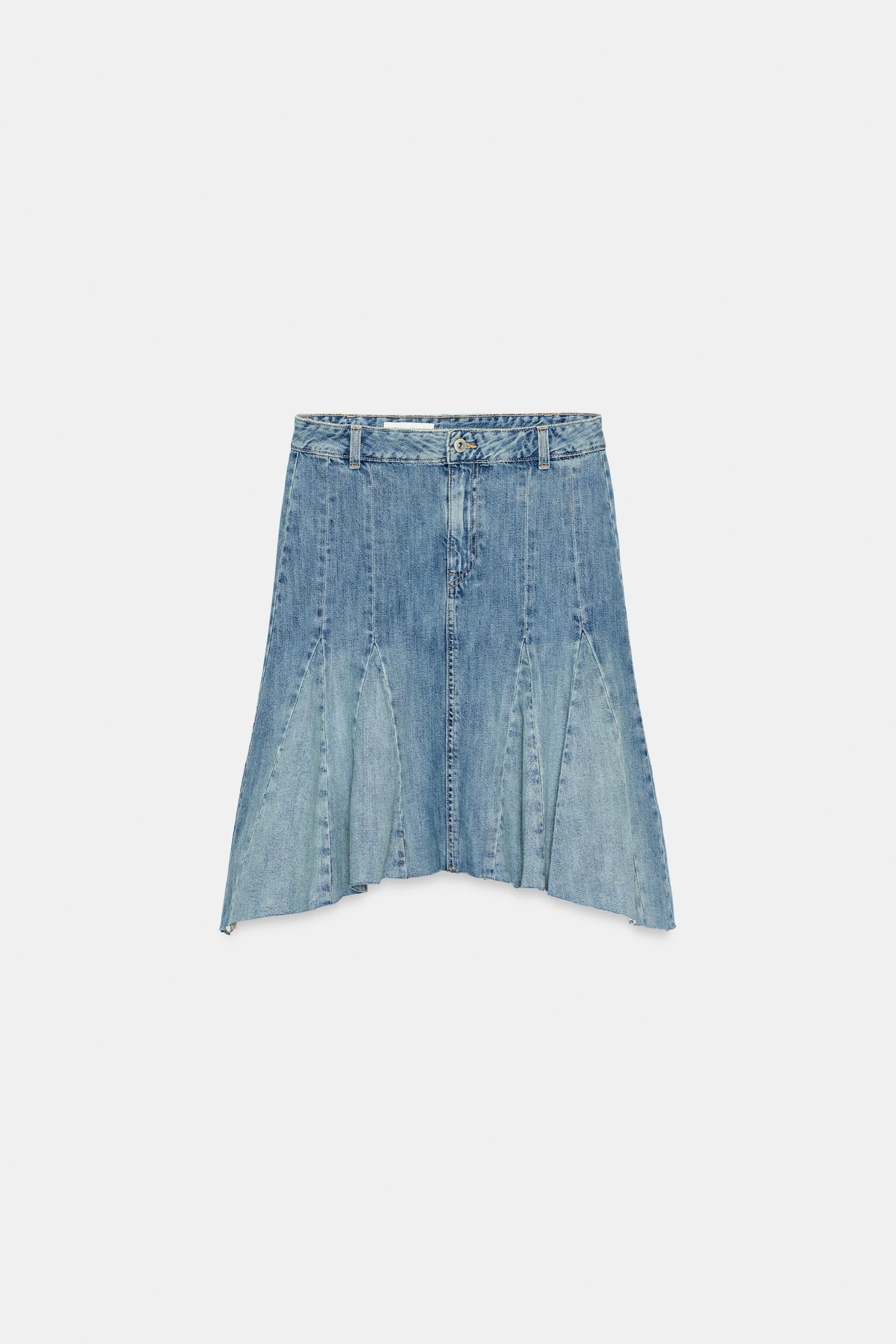 TRF DENIM GODET SKIRT by ZARA