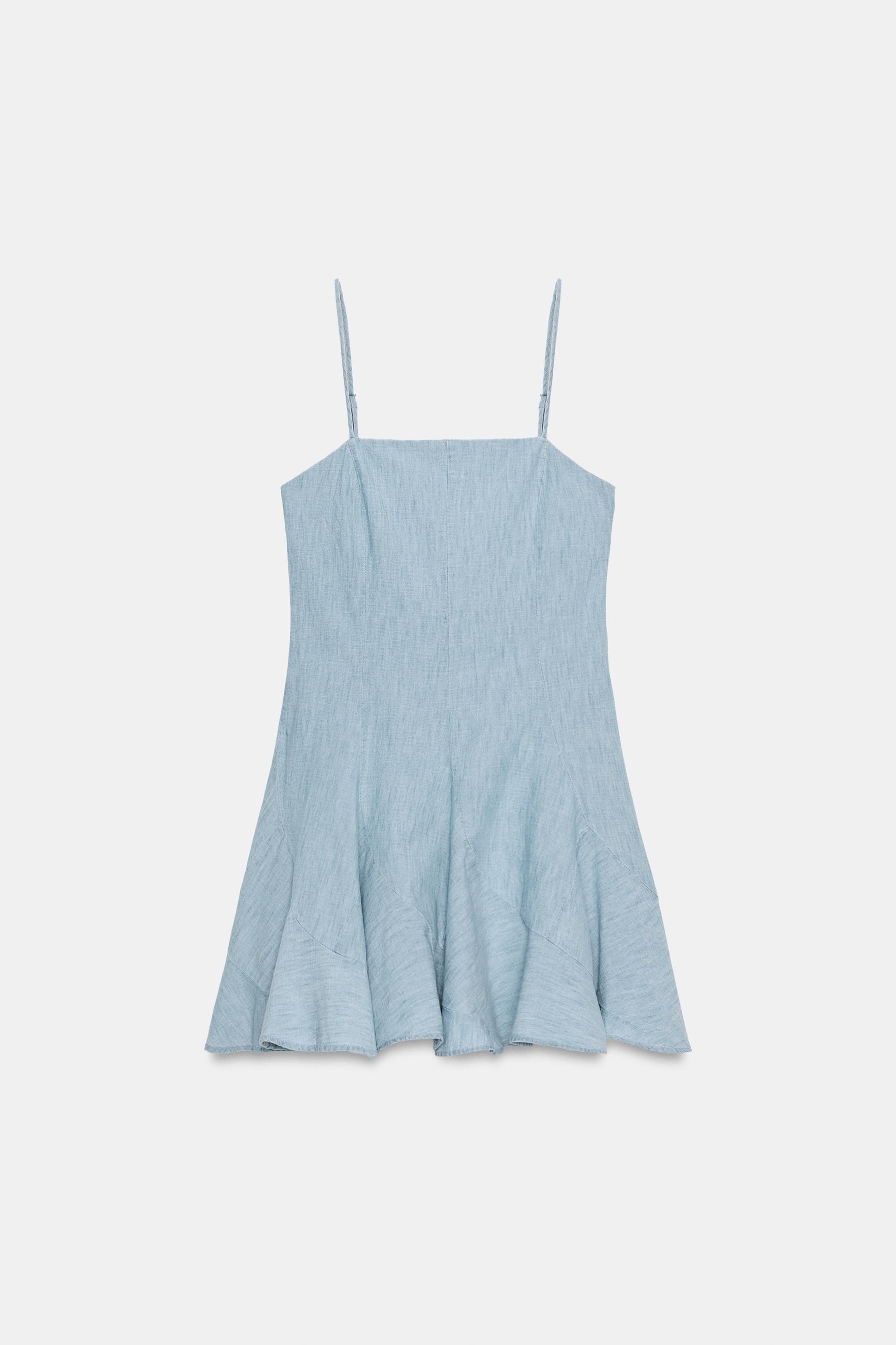 TRF DENIM GORED MINI DRESS by ZARA