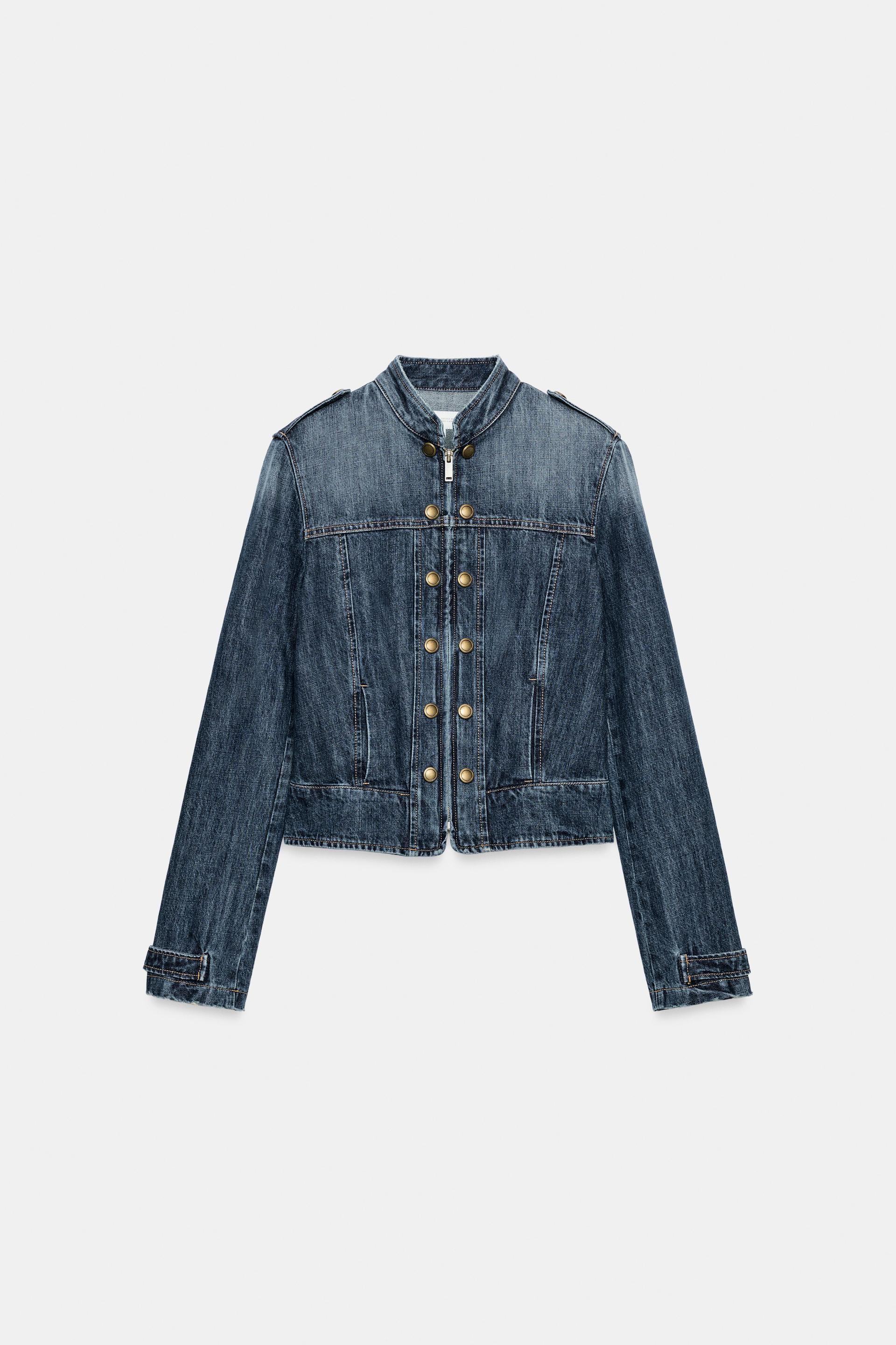 TRF DENIM JACKET WITH BUTTONS AND TABS by ZARA