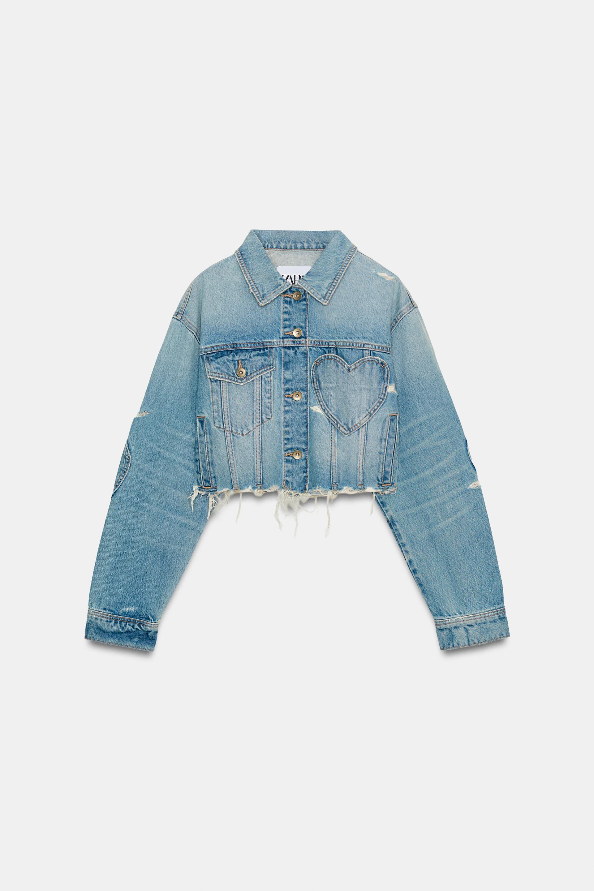 TRF DENIM JACKET WITH HEARTS by ZARA