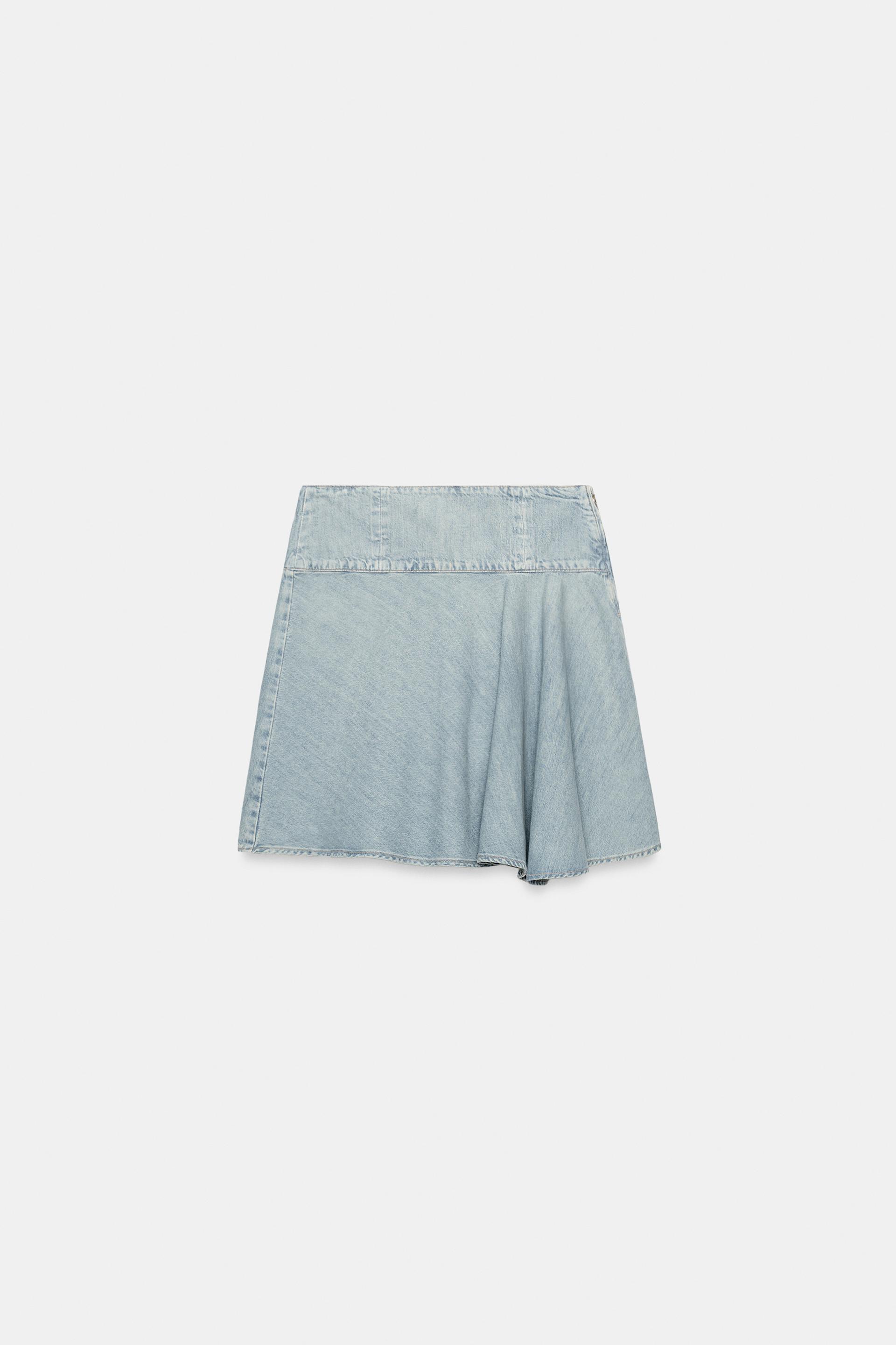 TRF DENIM MIDI SKIRT by ZARA