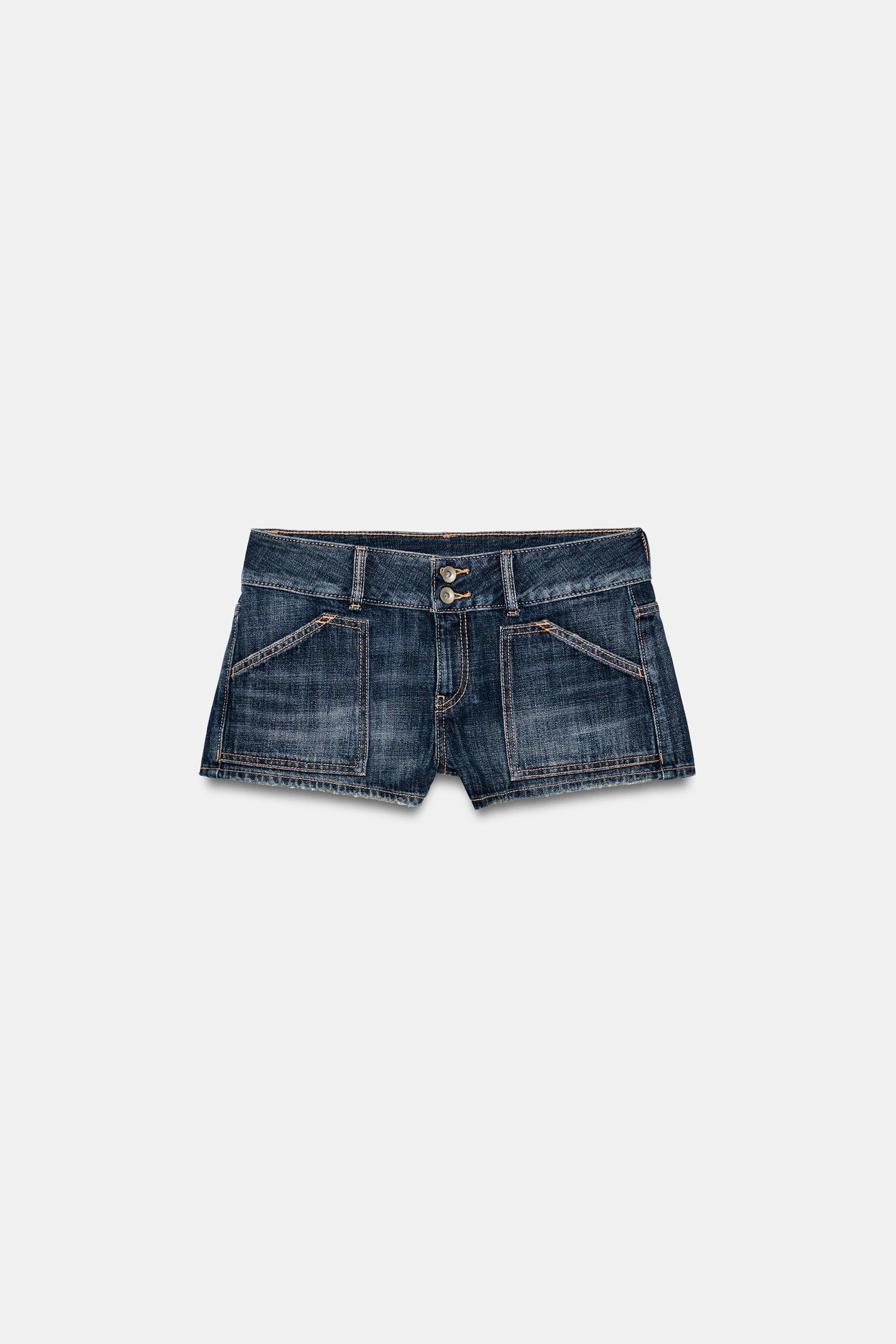 TRF DENIM MINI SHORTS WITH POCKETS by ZARA