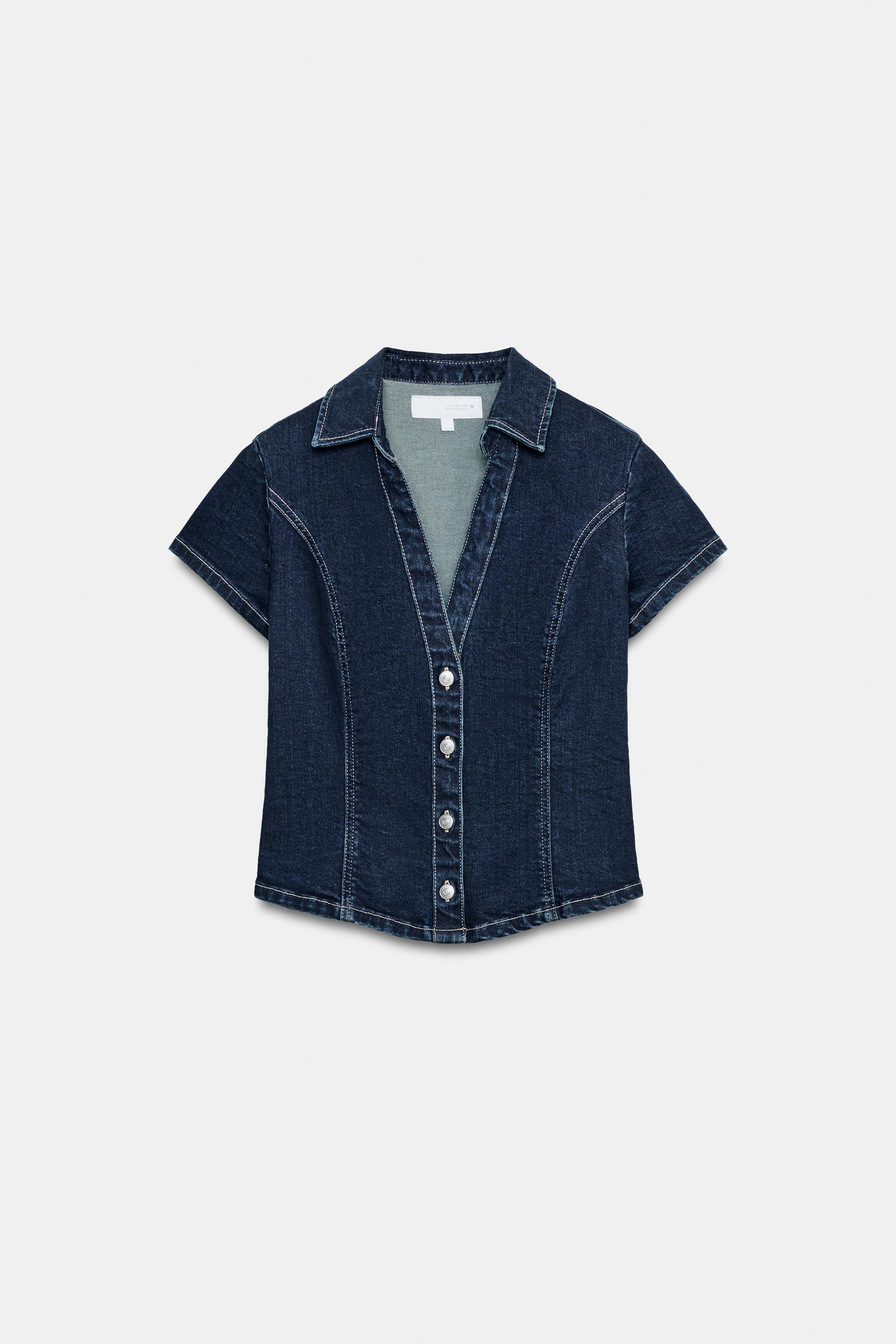 TRF FITTED DENIM SHIRT by ZARA