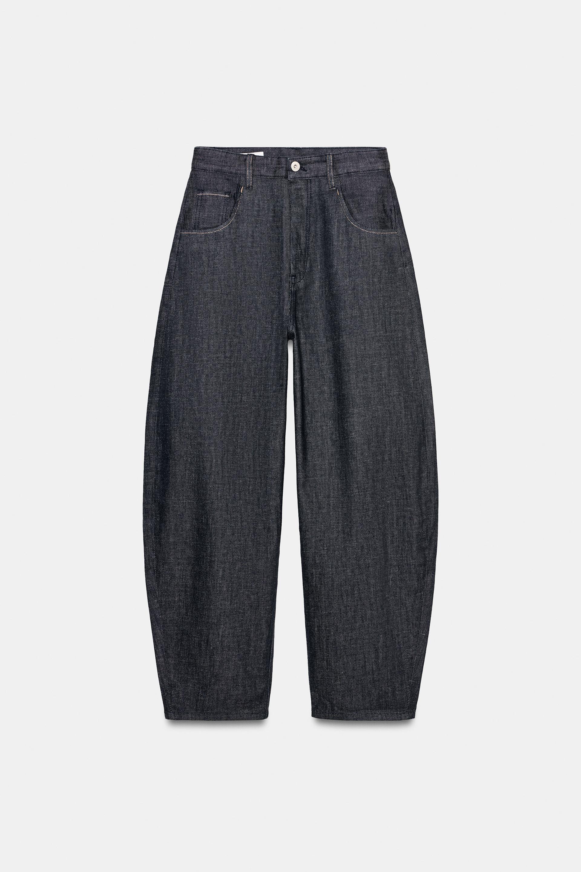 TRF HI-RISE BARREL JEANS by ZARA