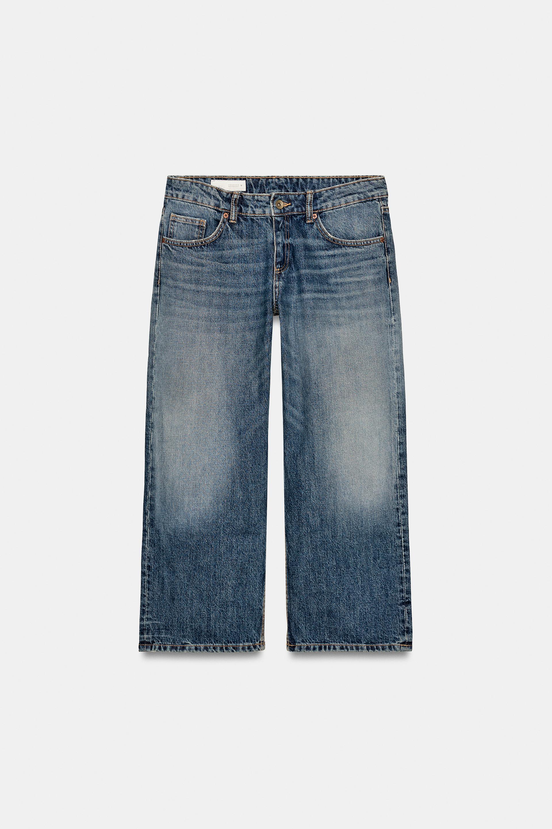 TRF LOW RISE CROPPED WIDE LEG JEANS by ZARA