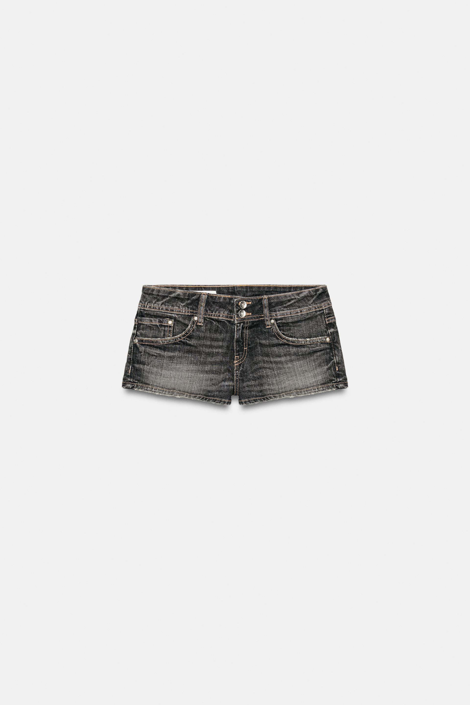 TRF LOW-RISE DENIM MINI SHORTS by ZARA