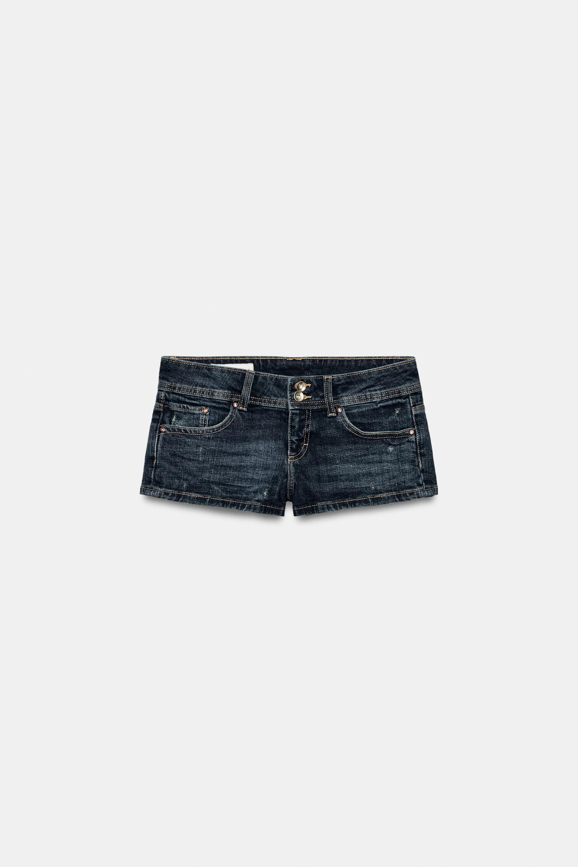 TRF LOW-RISE DENIM MINI SHORTS by ZARA