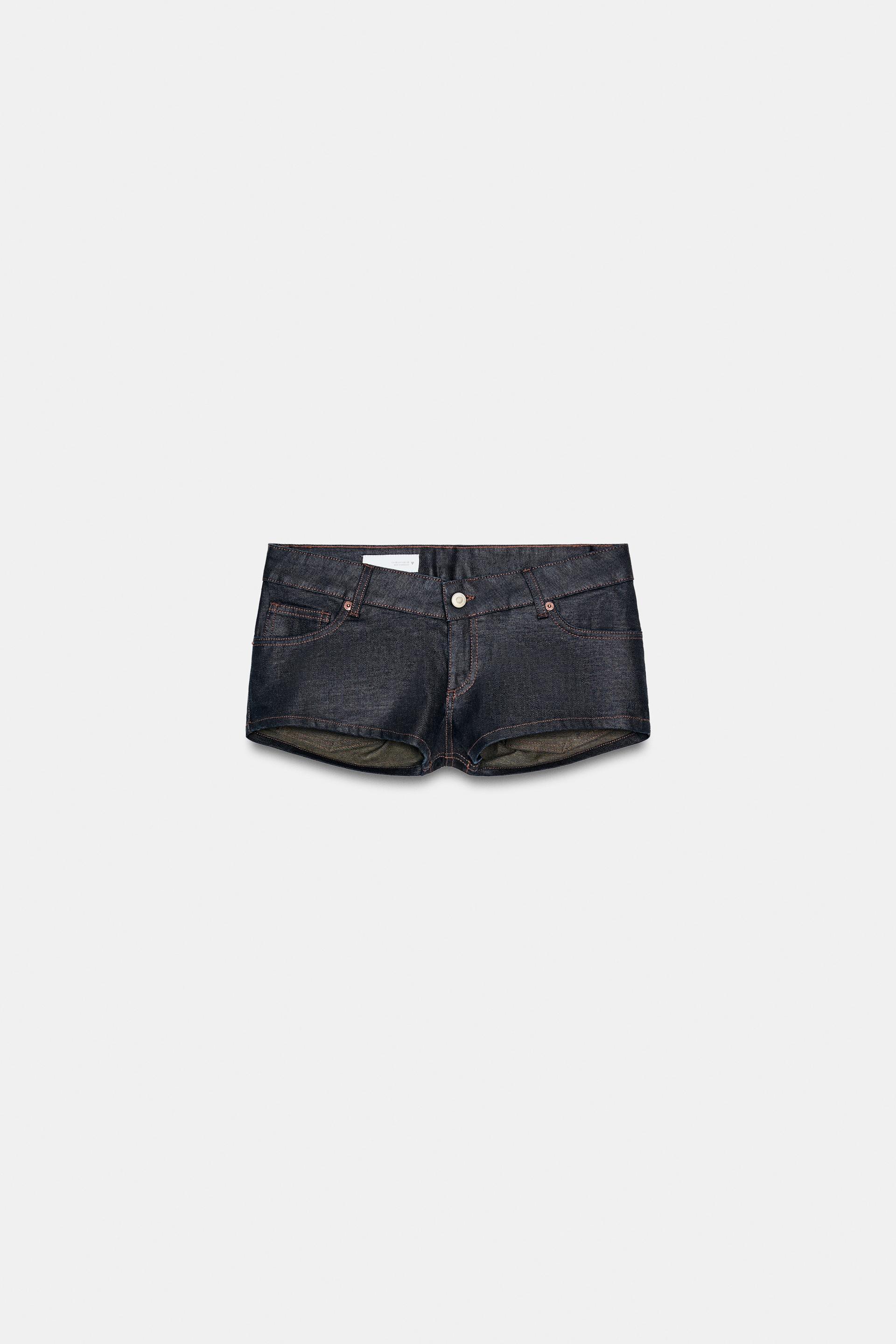 TRF LOW-RISE MINI DENIM SHORTS by ZARA