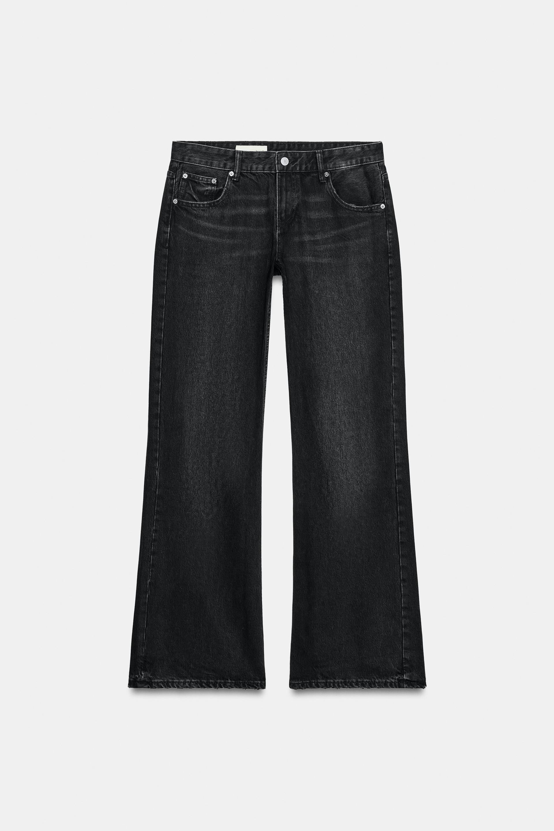 TRF LOW-RISE WIDE LEG FLARE JEANS by ZARA