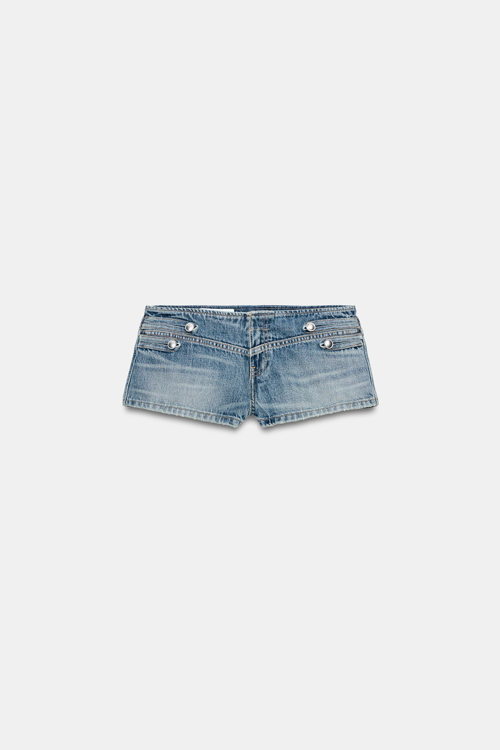 TRF LOW WAIST MINI DENIM SHORTS by ZARA